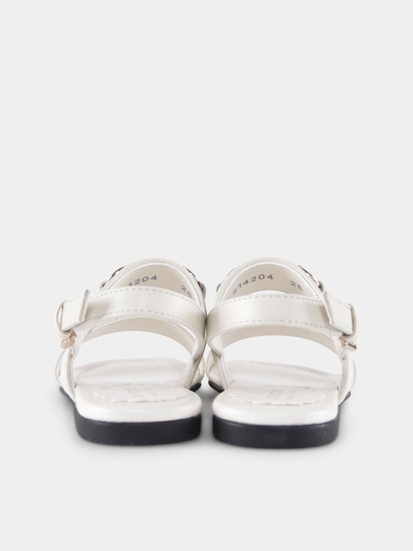Sandali bianchi per bambina con iconico dettaglio Web,Gucci Kids,814204 AAEDL 9047