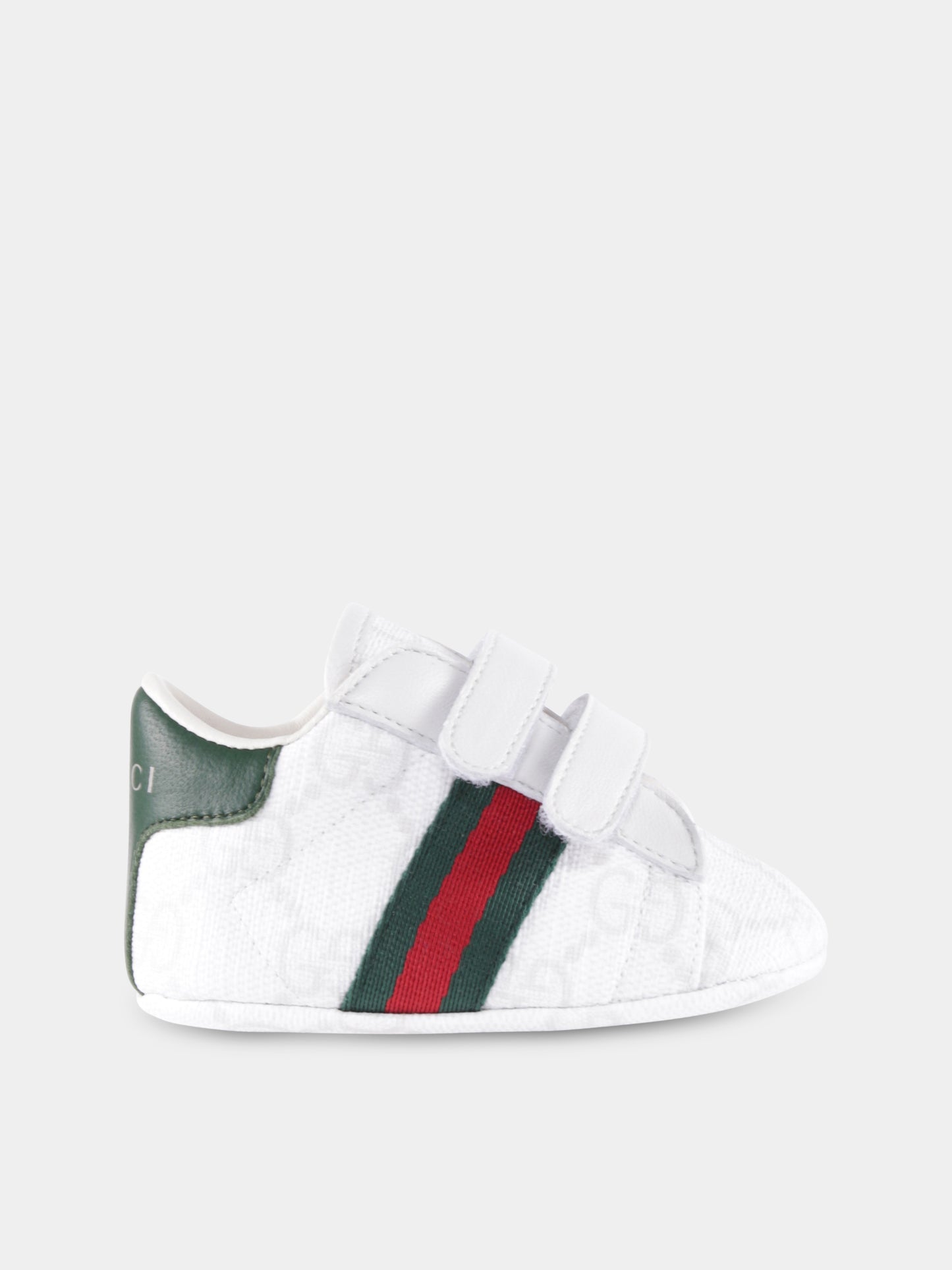 Sneakers Ace bianche per neonati con dettaglio Web,Gucci Kids,812577 FAEG7 9043