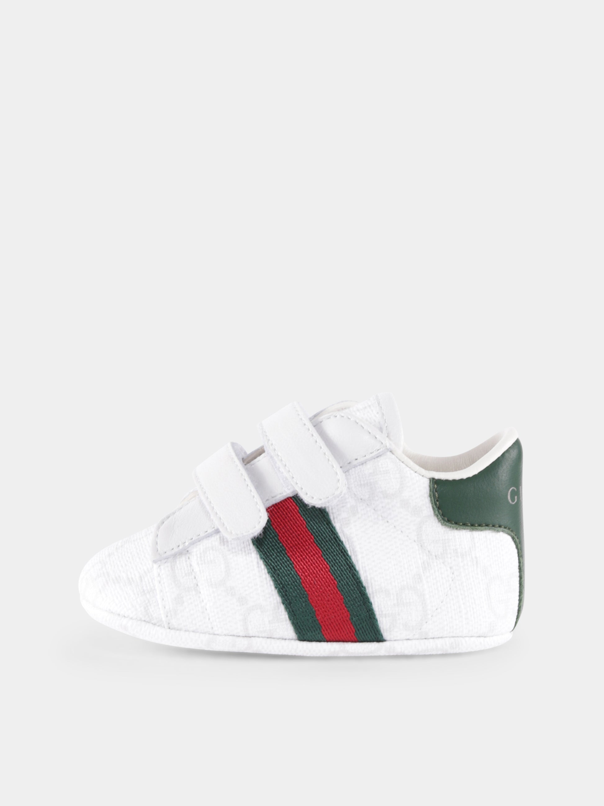 Sneakers Ace bianche per neonati con dettaglio Web,Gucci Kids,812577 FAEG7 9043