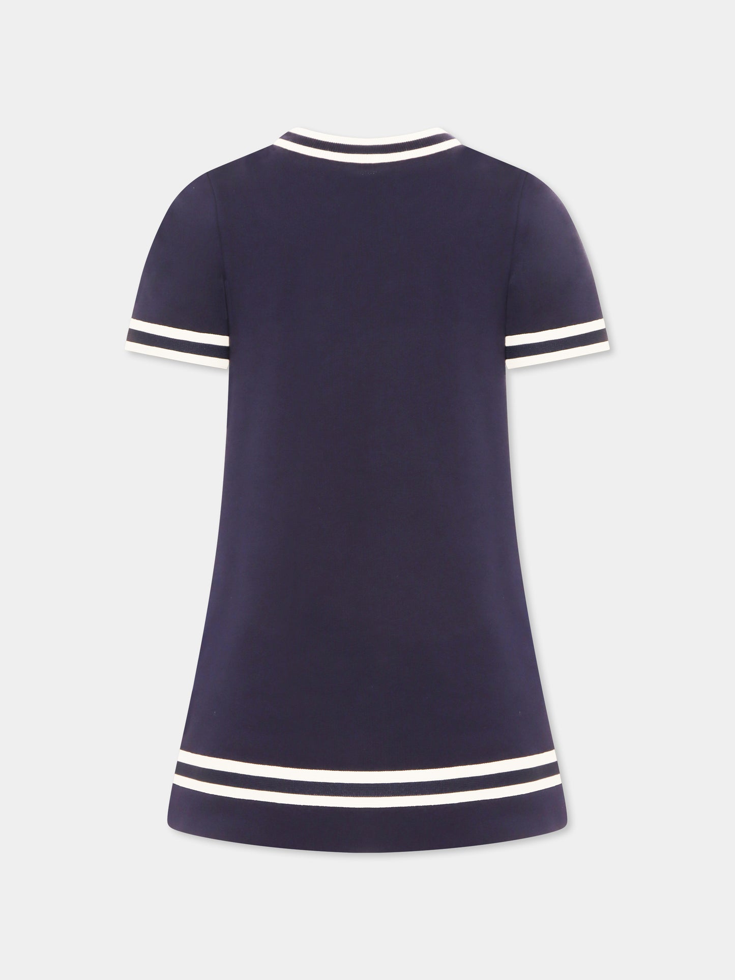 Vestito blu per bambina con iconico Morsetto