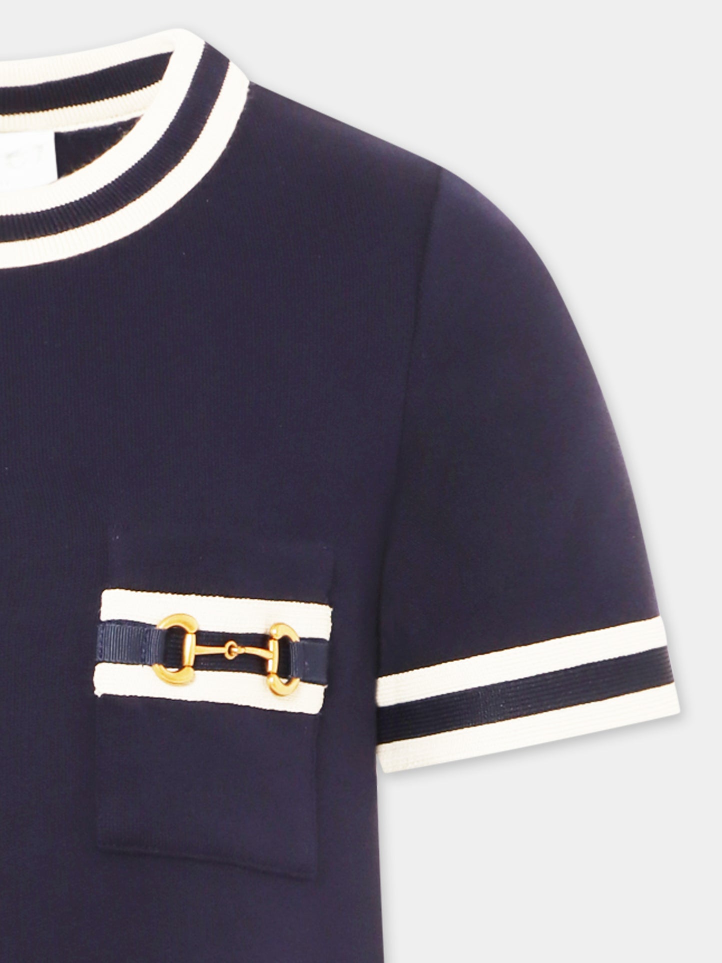 Vestito blu per bambina con iconico Morsetto