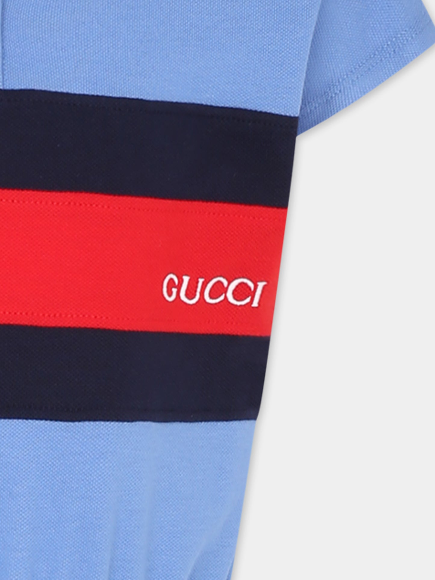 Vestito azzurro per bambina con dettaglio Web