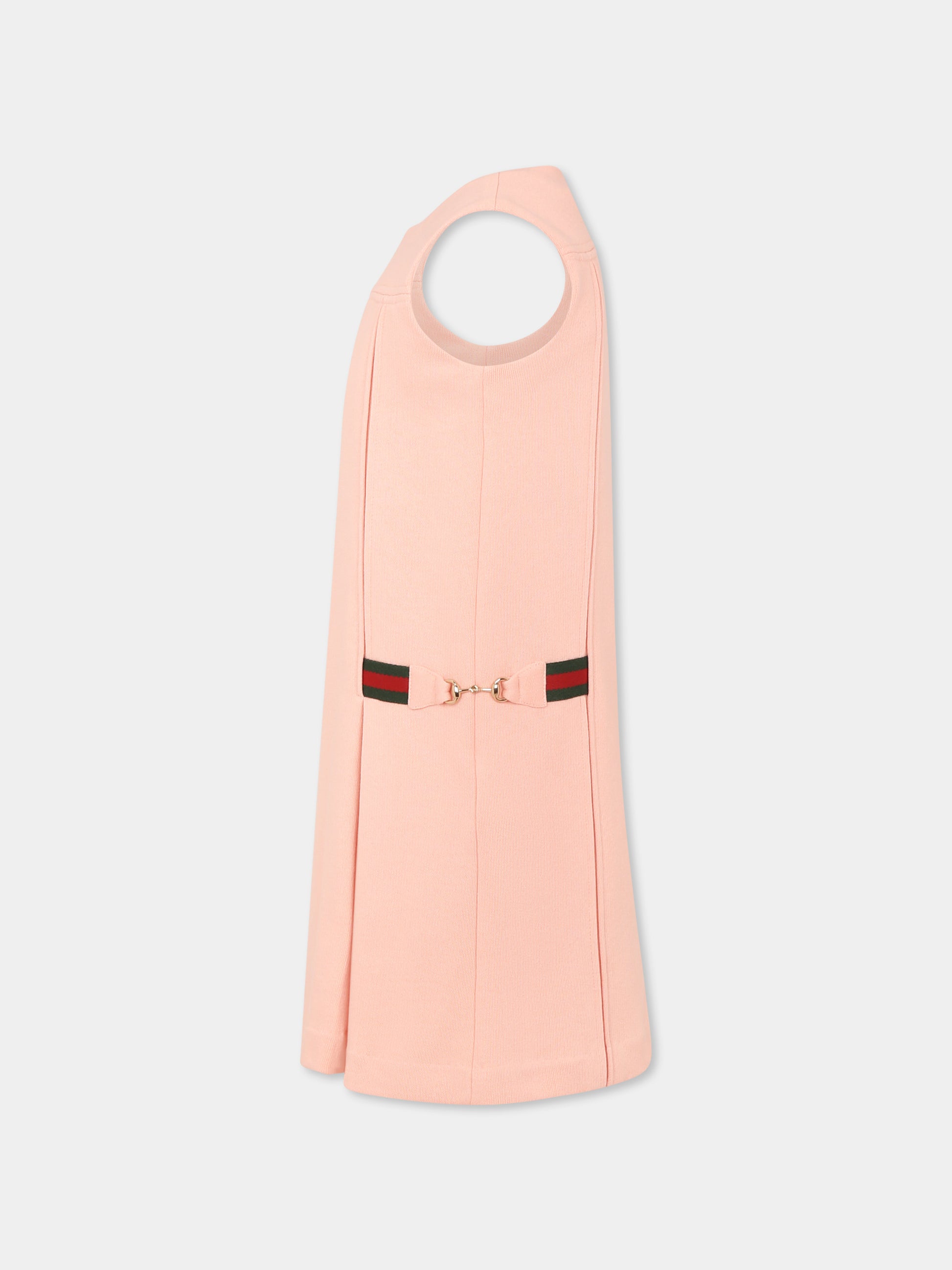 Vestito rosa per bambina con morsetti,Gucci Kids,808714 XJGPC 5658