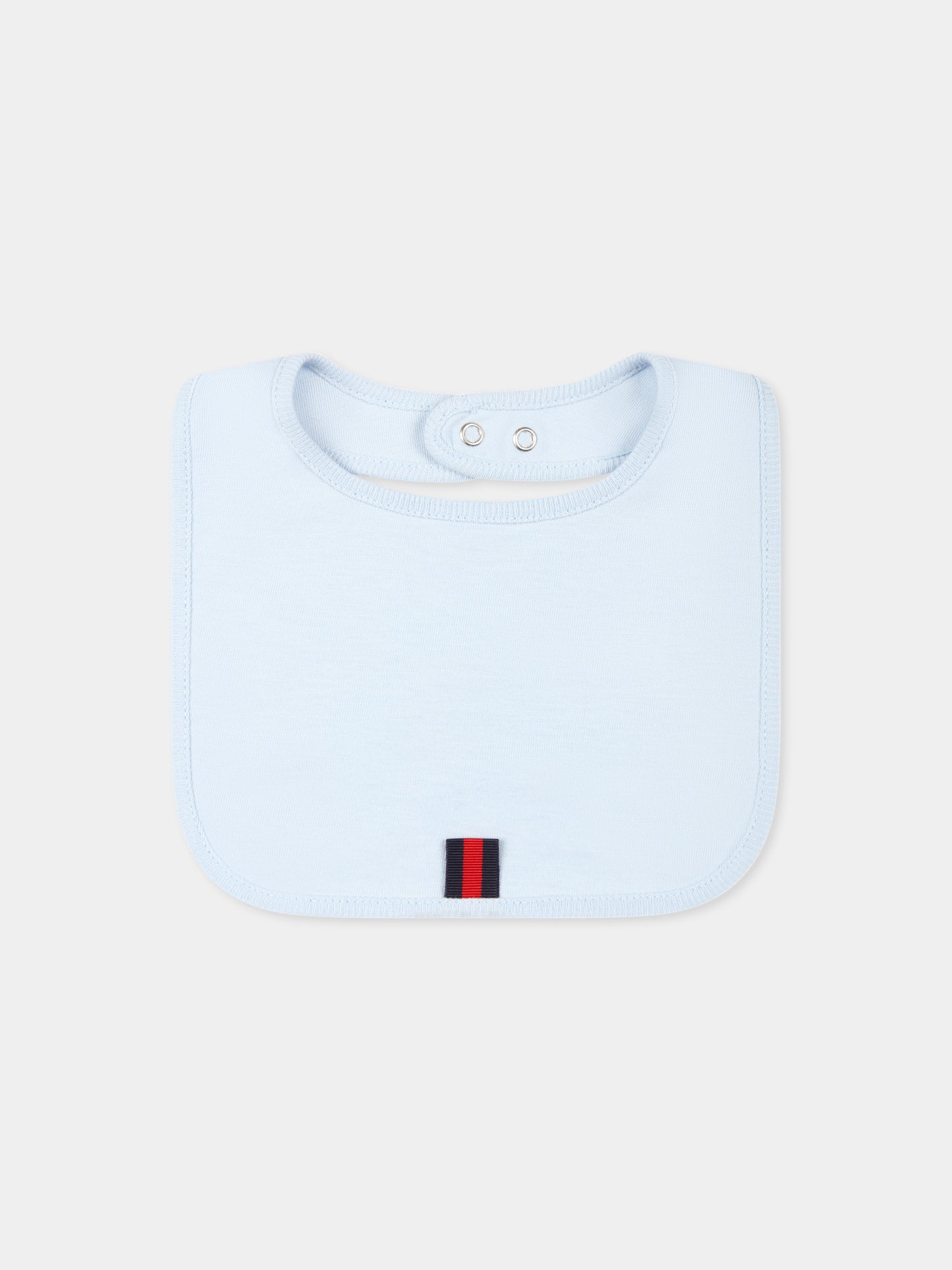 Set pagliaccetto celeste per neonato con logo