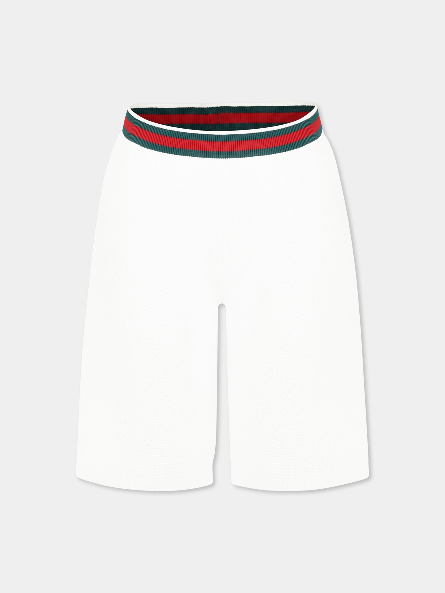 Shorts bianchi per bambini con dettaglio Web