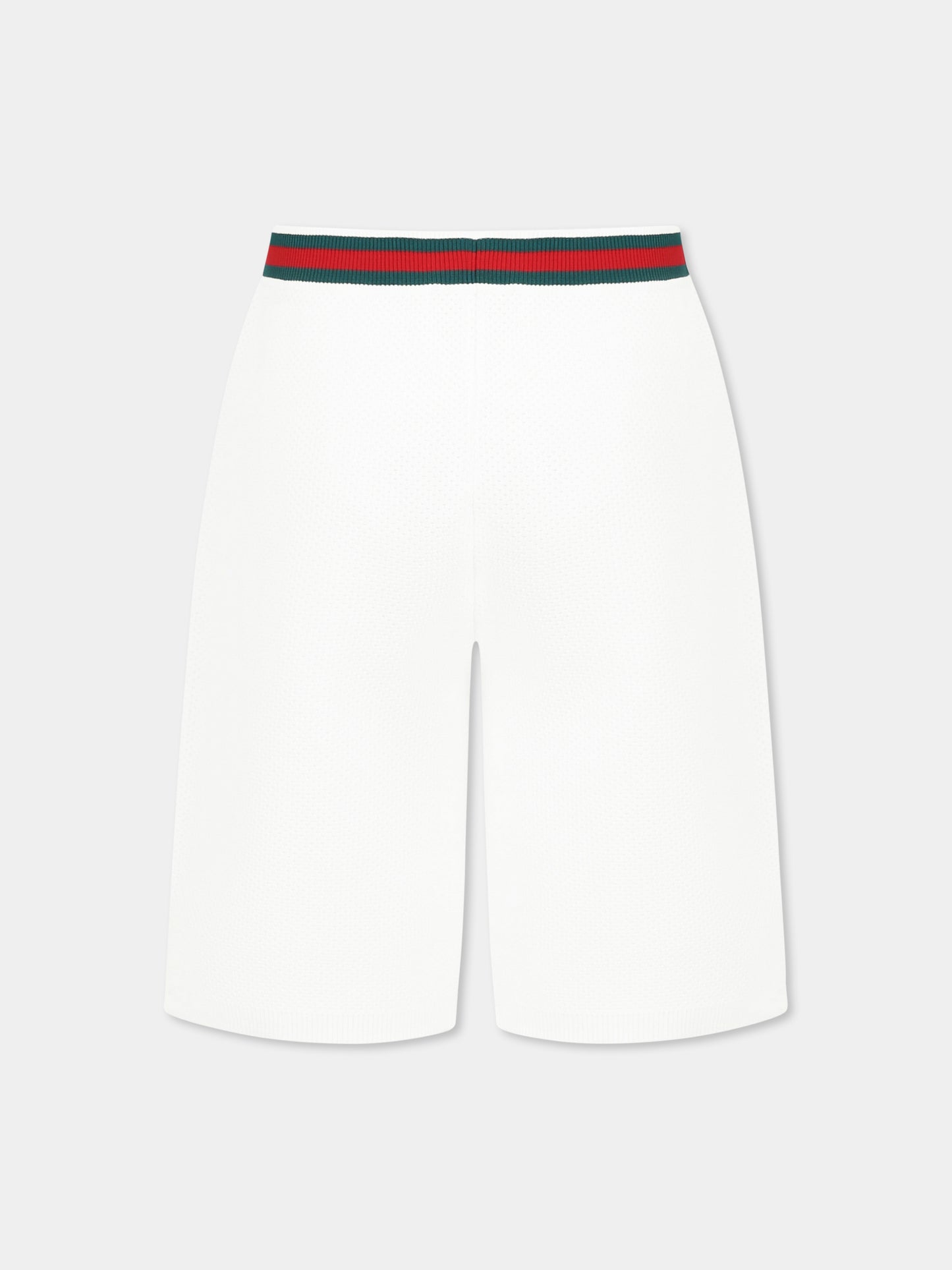Shorts bianchi per bambini con dettaglio Web