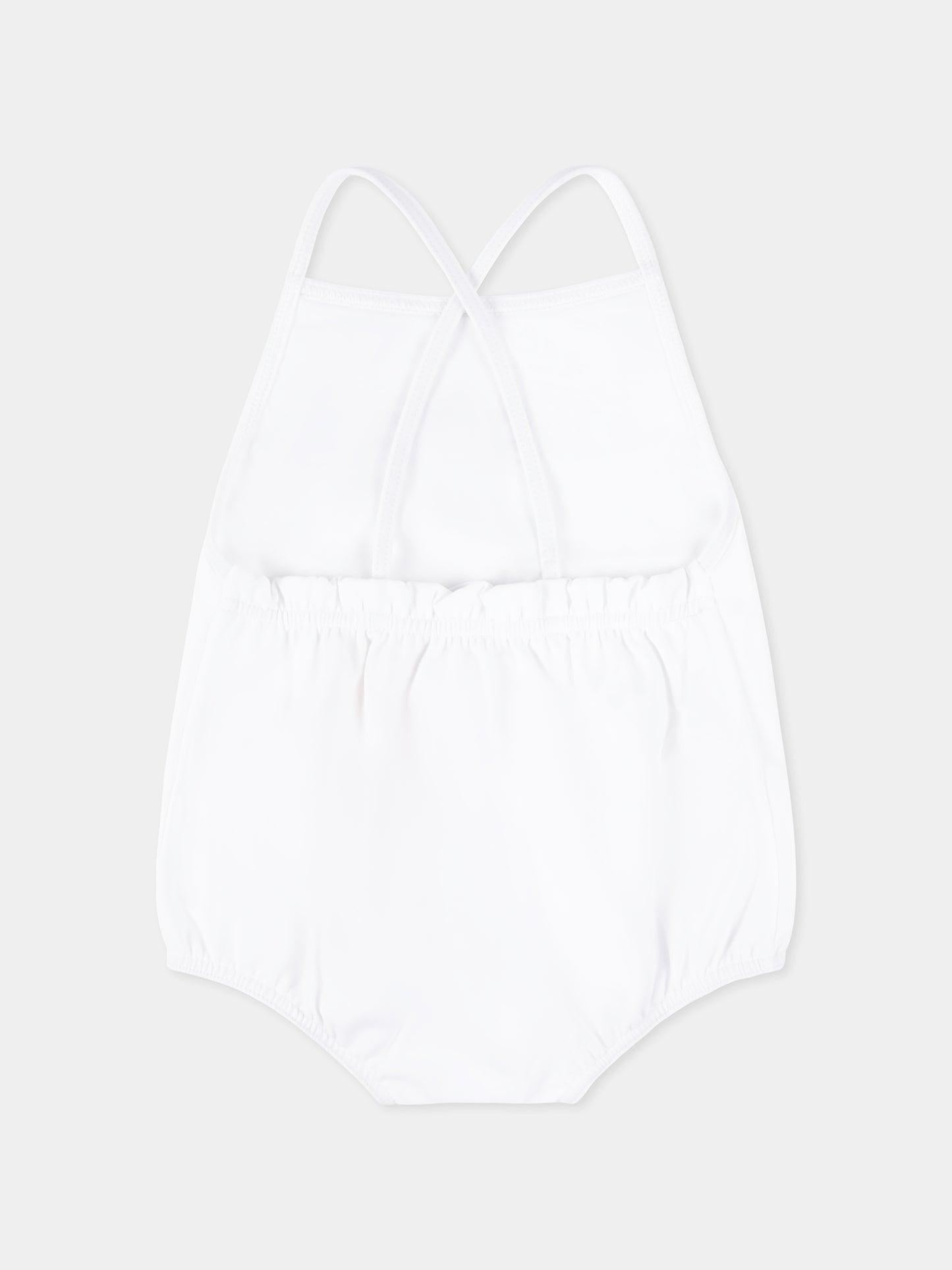 Costume bianco per neonata con stampa Gucci Web,Gucci Kids,773031 XJG2O 9074