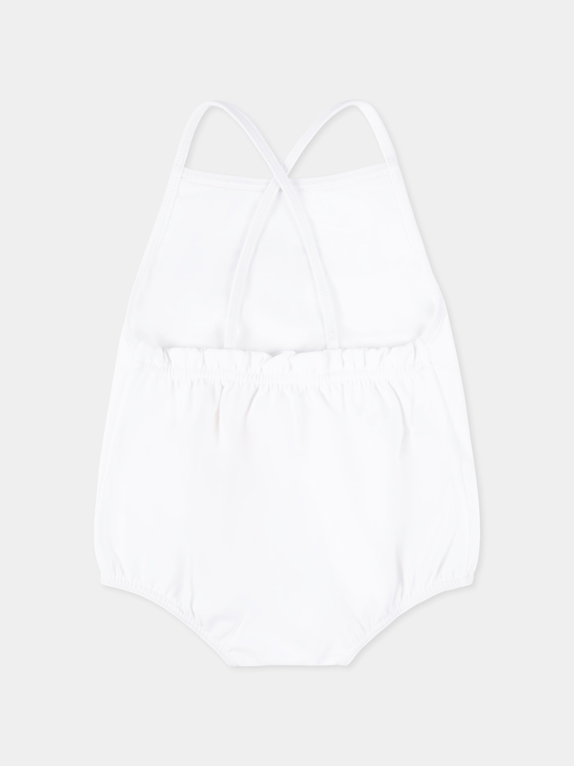 Costume bianco per neonata con stampa Gucci Web,Gucci Kids,773031 XJG2O 9074