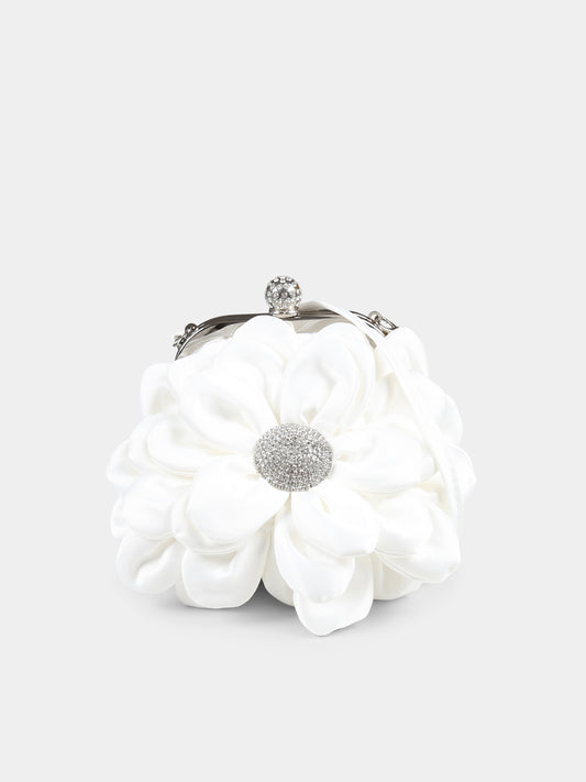 Borsa bianca per bambina con strass,Monnalisa,79E000 5078 0001