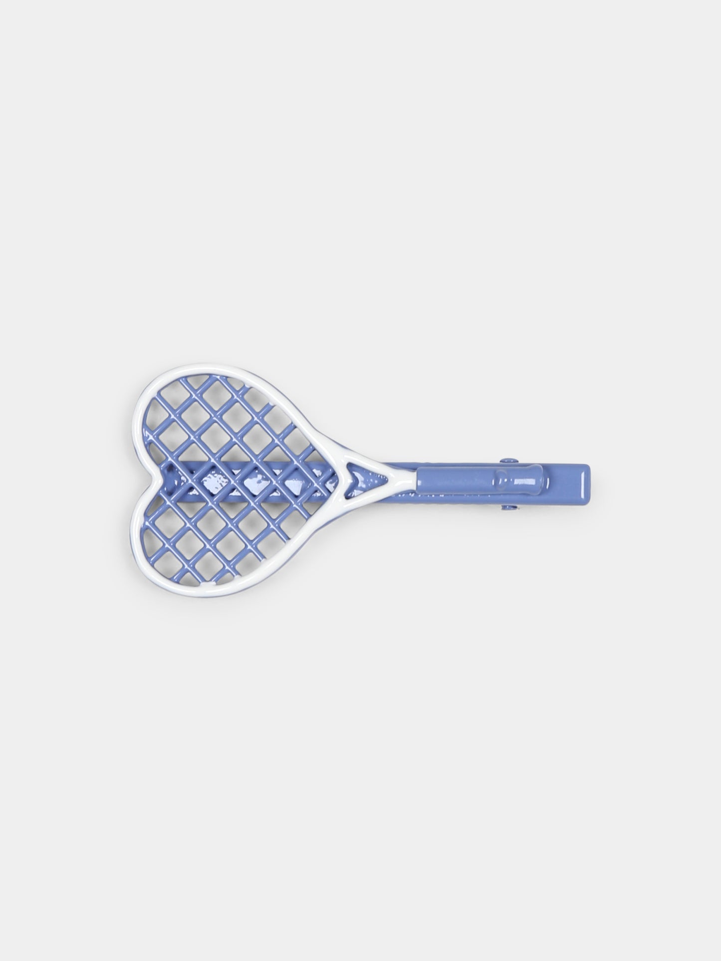 Set fermagli blu per bambina con logo e racchetta da tennis,Monnalisa,19E009 5075 0056