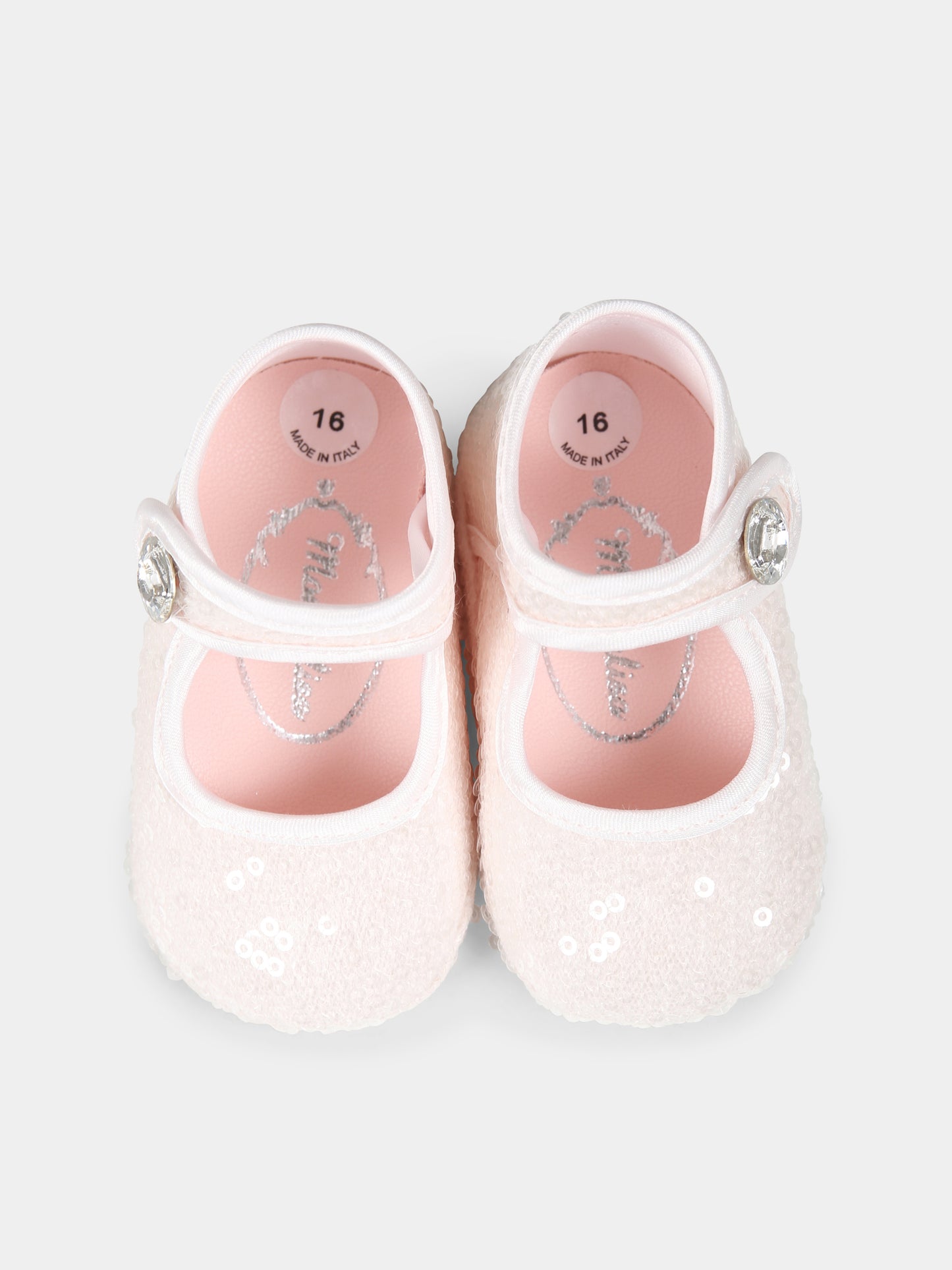 Ballerine rosa per neonata con paillettes,Monnalisa,73E006 5901 0092