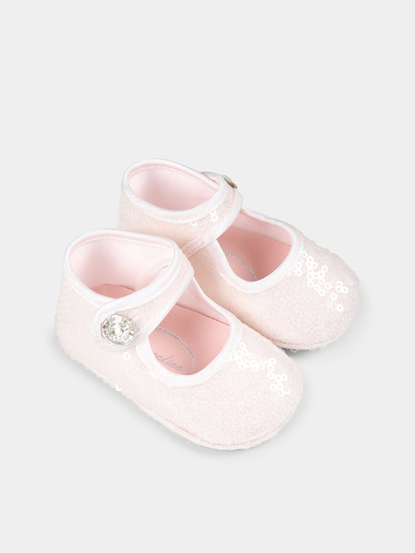 Ballerine rosa per neonata con paillettes,Monnalisa,73E006 5901 0092