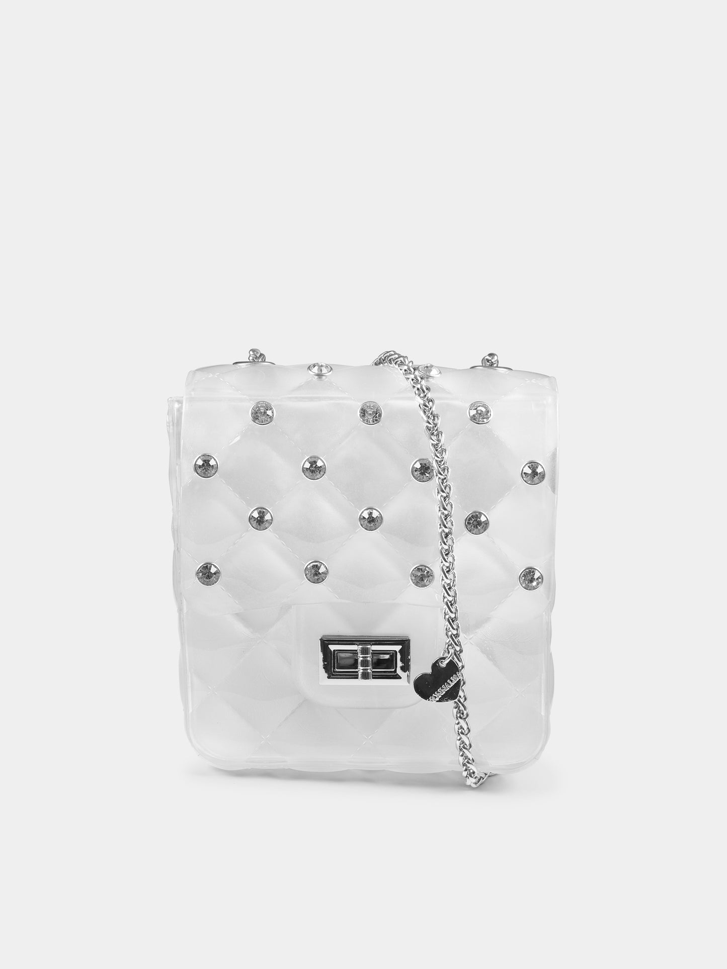 Borsa bianca per bambina con cristalli