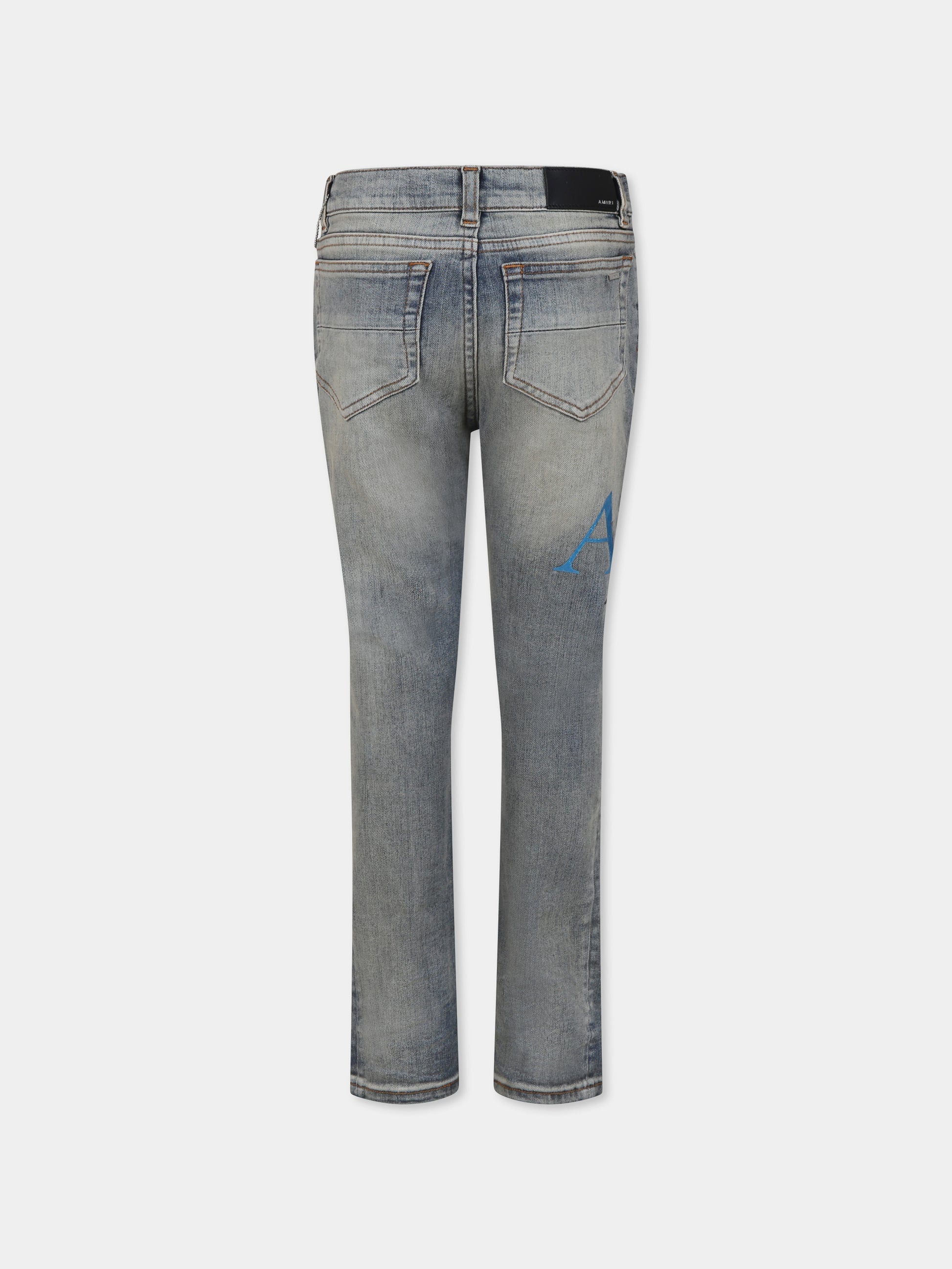 Jeans denim per bambini con logo,Amiri,AKDNSY1006 ANTIQUE INDIGO