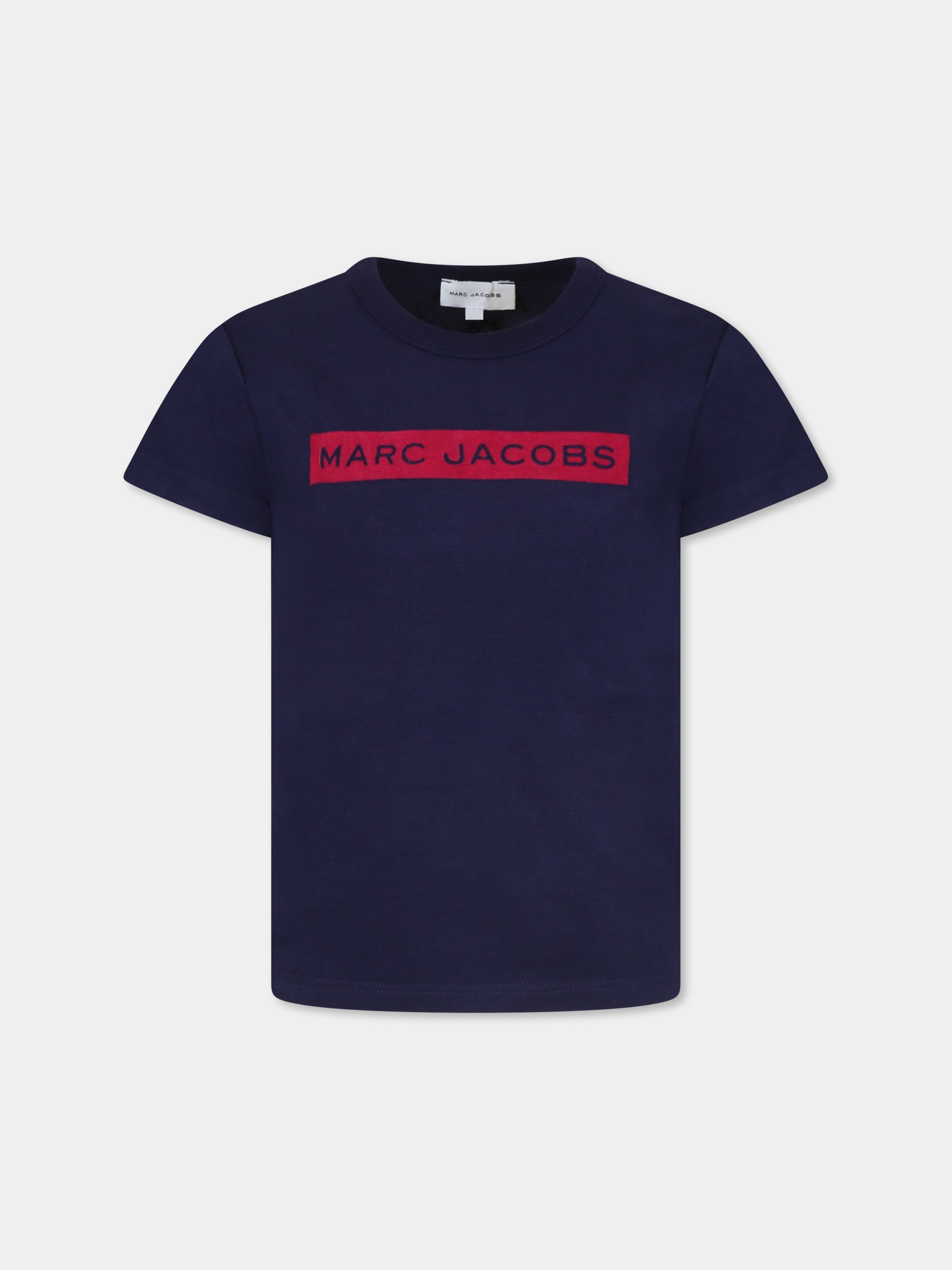 T-shirt blu per bambina con logo,Marc Jacobs,W15679 85T