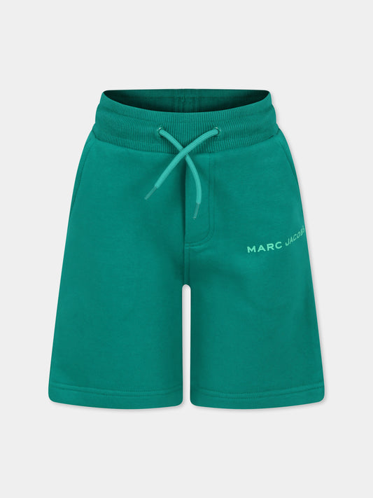 Shorts verdi per bambini con logo,Marc Jacobs,W54005 714