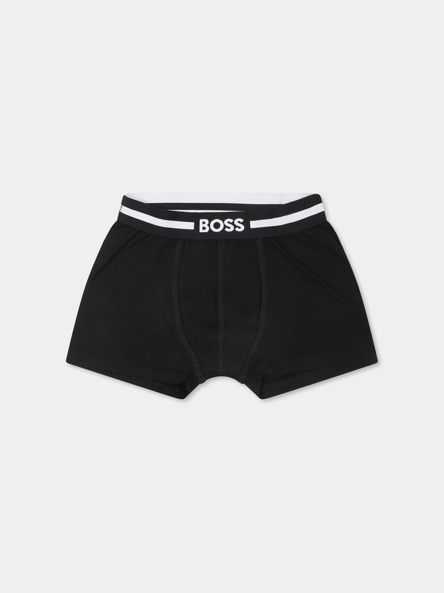 Set boxer nero per bambino con logo,Boss,J20418 09B