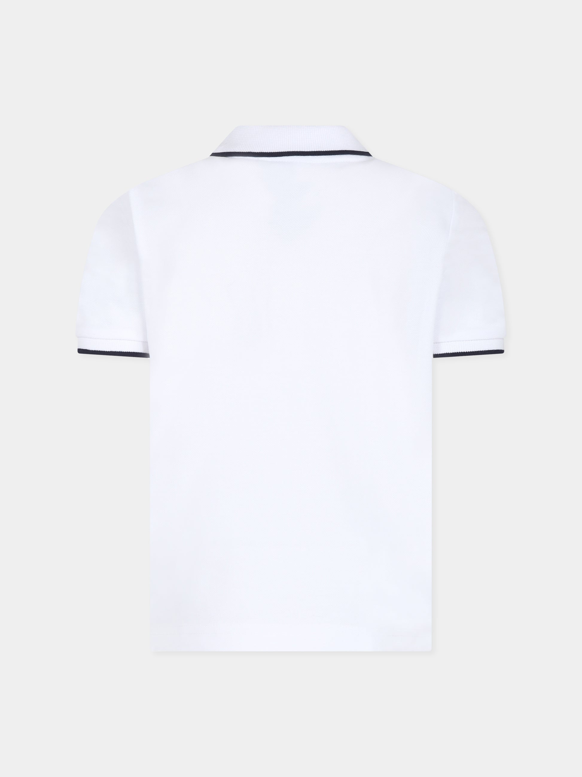 Polo bianca per bambino con logo,Boss,J25P26 10P