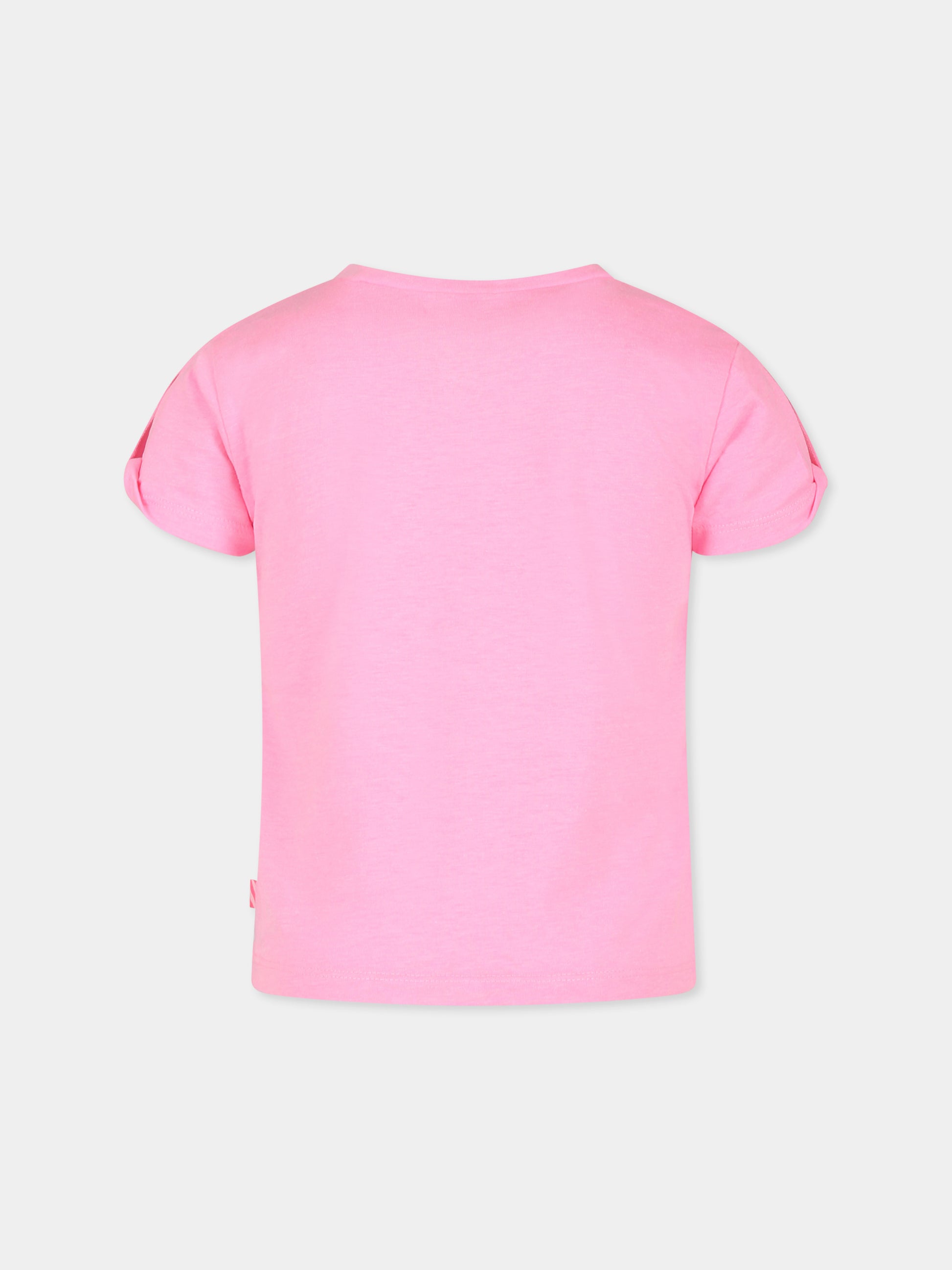 T-shirt rosa per bambina con paillettes,Billieblush,U15B14 462