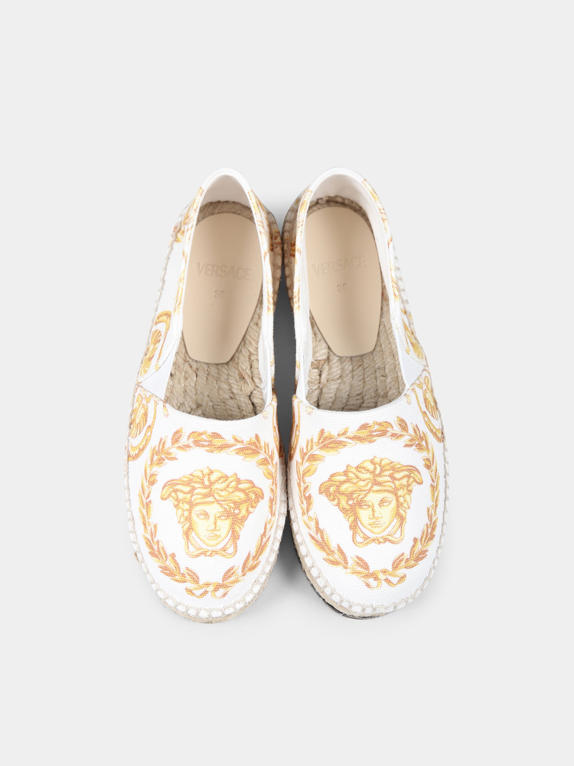 Espadrillas bianche per bambina con Medusa,Versace,1018007 1A12889 2W110
