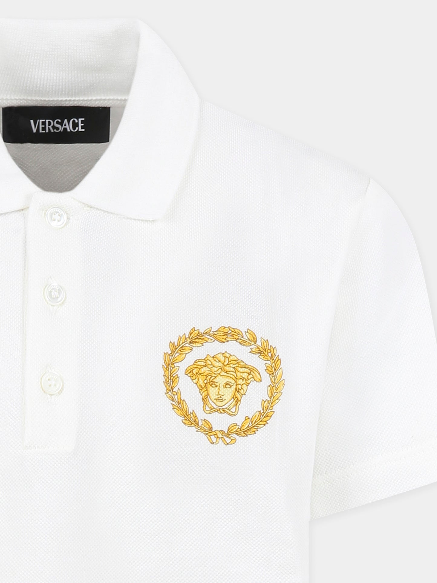 Polo bianca per bambino con Medusa,Versace,1018280 1A13017 2W110