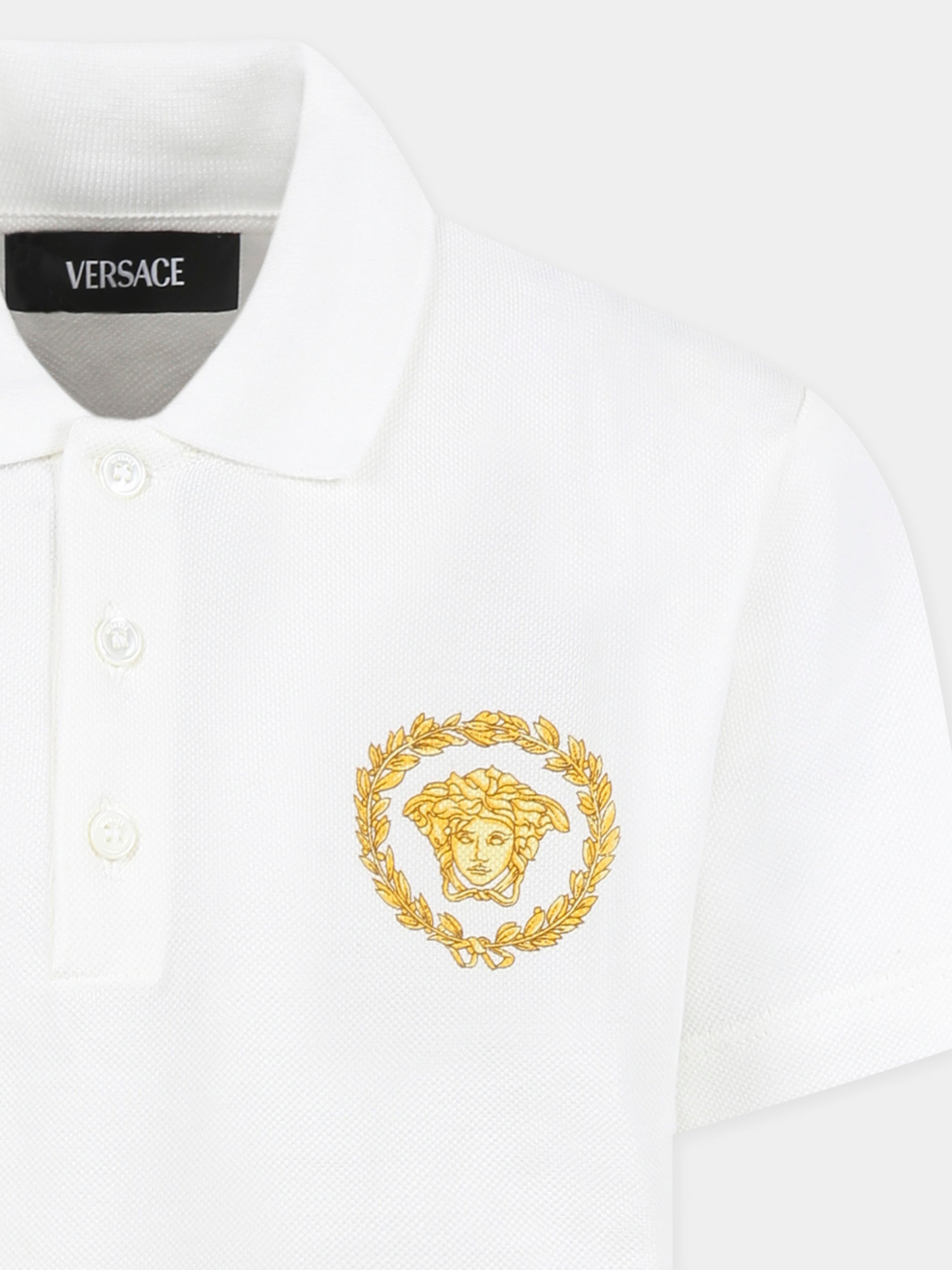 Polo bianca per bambino con Medusa,Versace,1018280 1A13017 2W110