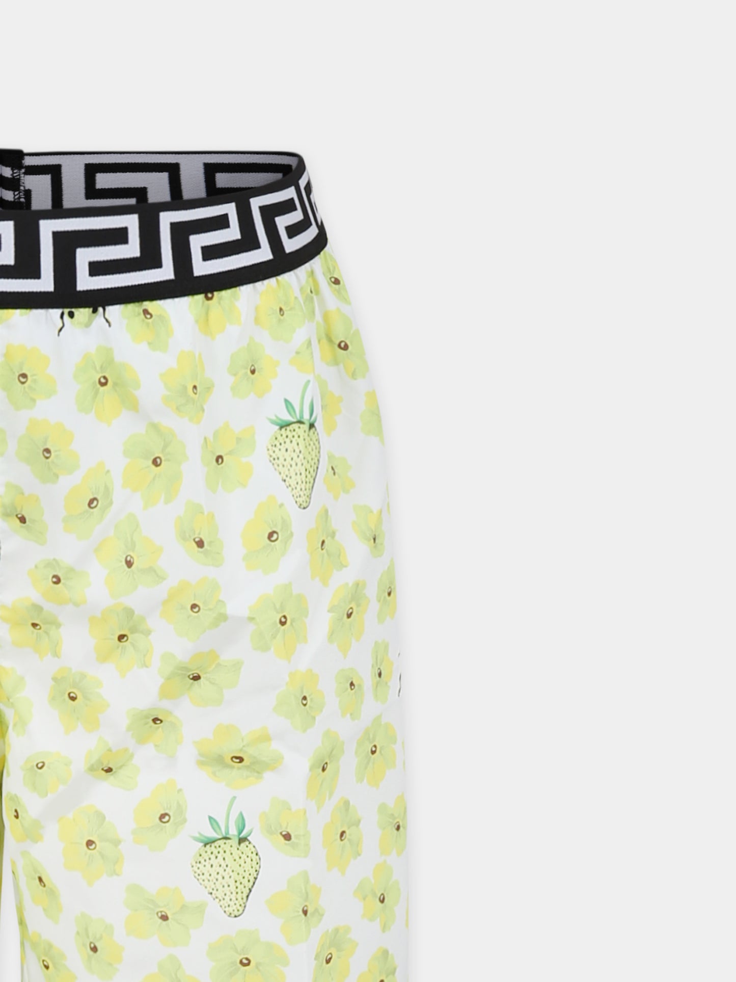 Boxer mare giallo per bambino con stampa floreale