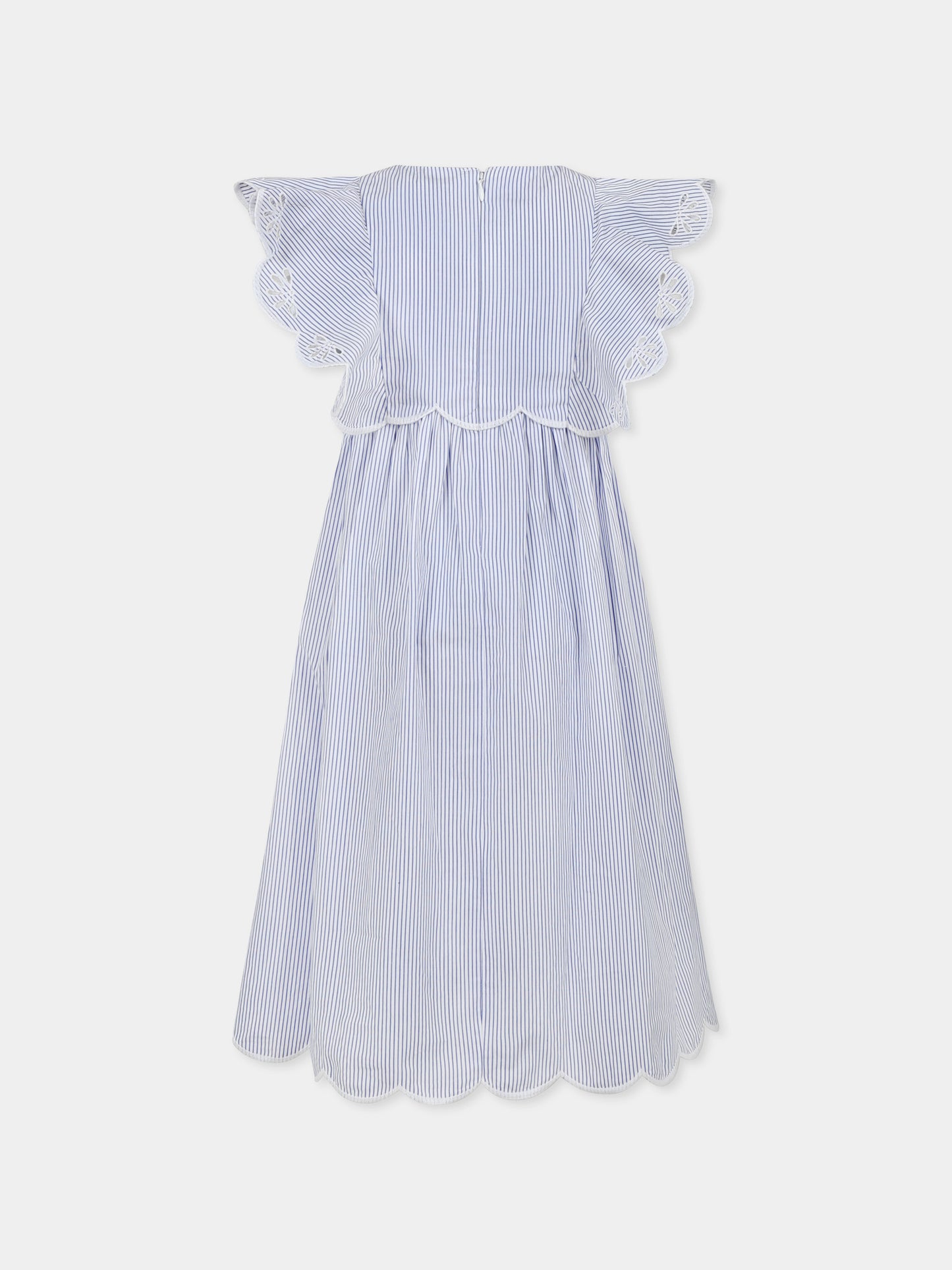 Vestito celeste per bambina con fiori,Chloé Kids,C20446 N48