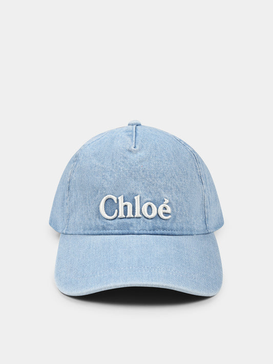 Cappello denim per bambina con logo,Chloé Kids,C20430 Z10