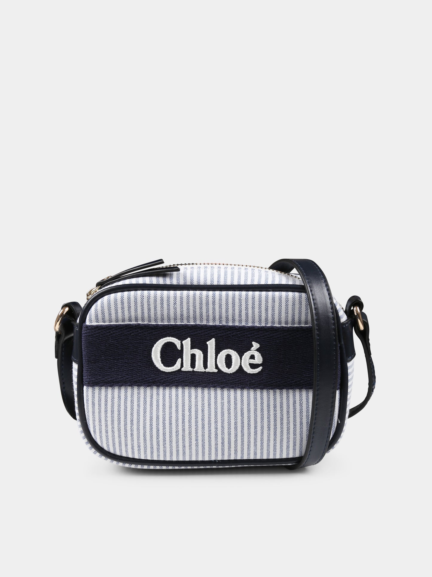 Borsa celeste per bambina con logo,Chloé Kids,C20428 859