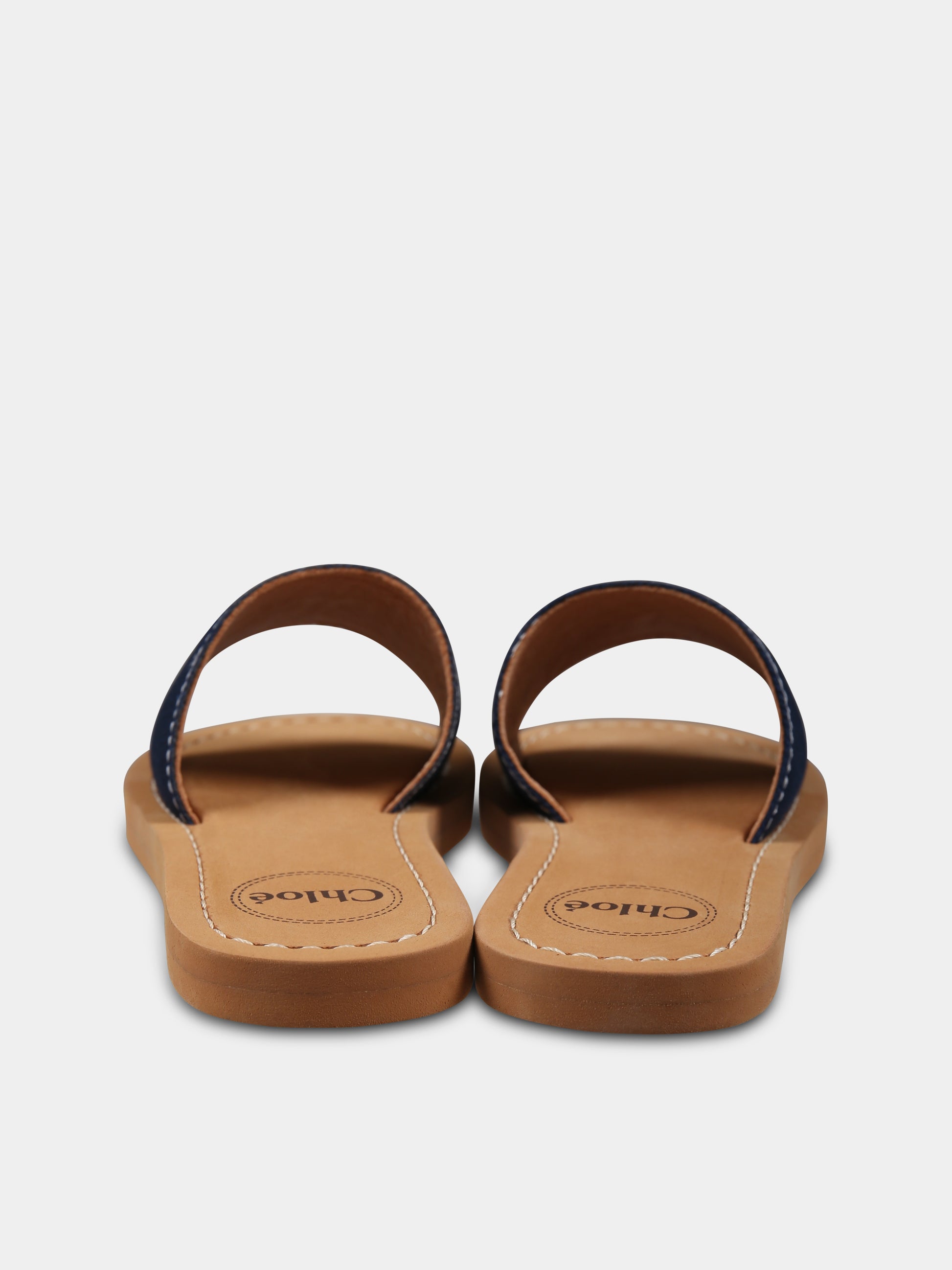 Ciabatte blu per bambina con logo,Chloé Kids,C20507 859