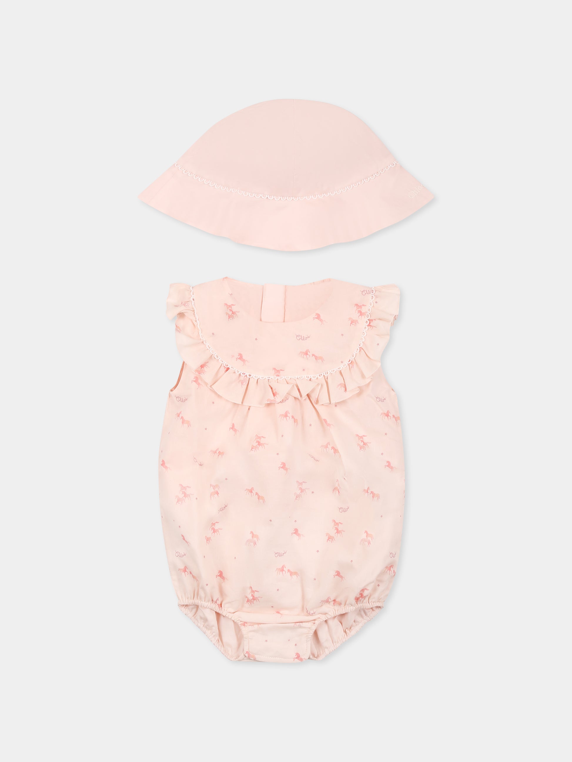 Completo nascita rosa per neonata con unicorni,Chloé Kids,C20407 Z40