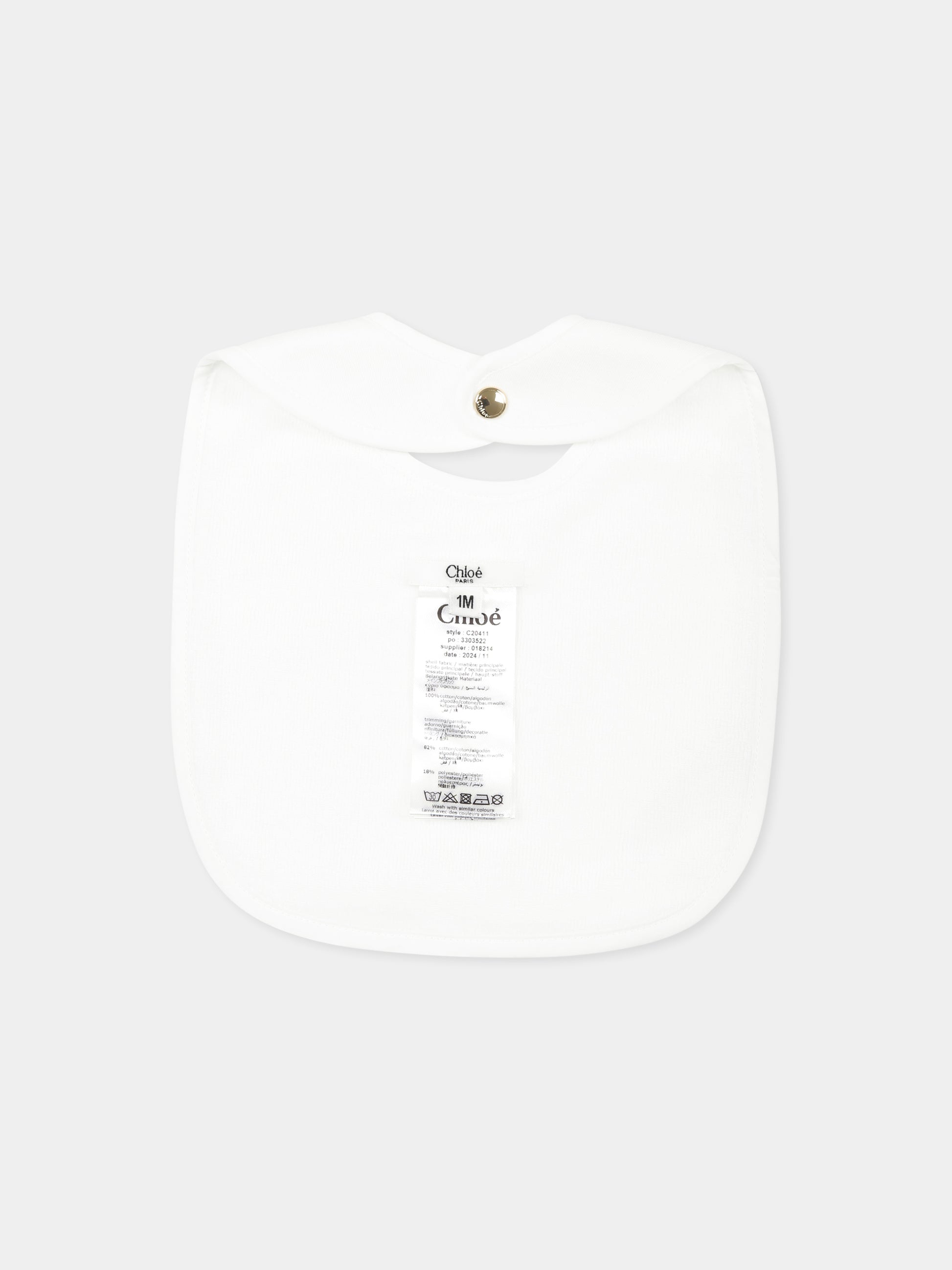 Set tutina rosa pe neonata con logo,Chloé Kids,C20411 45Q