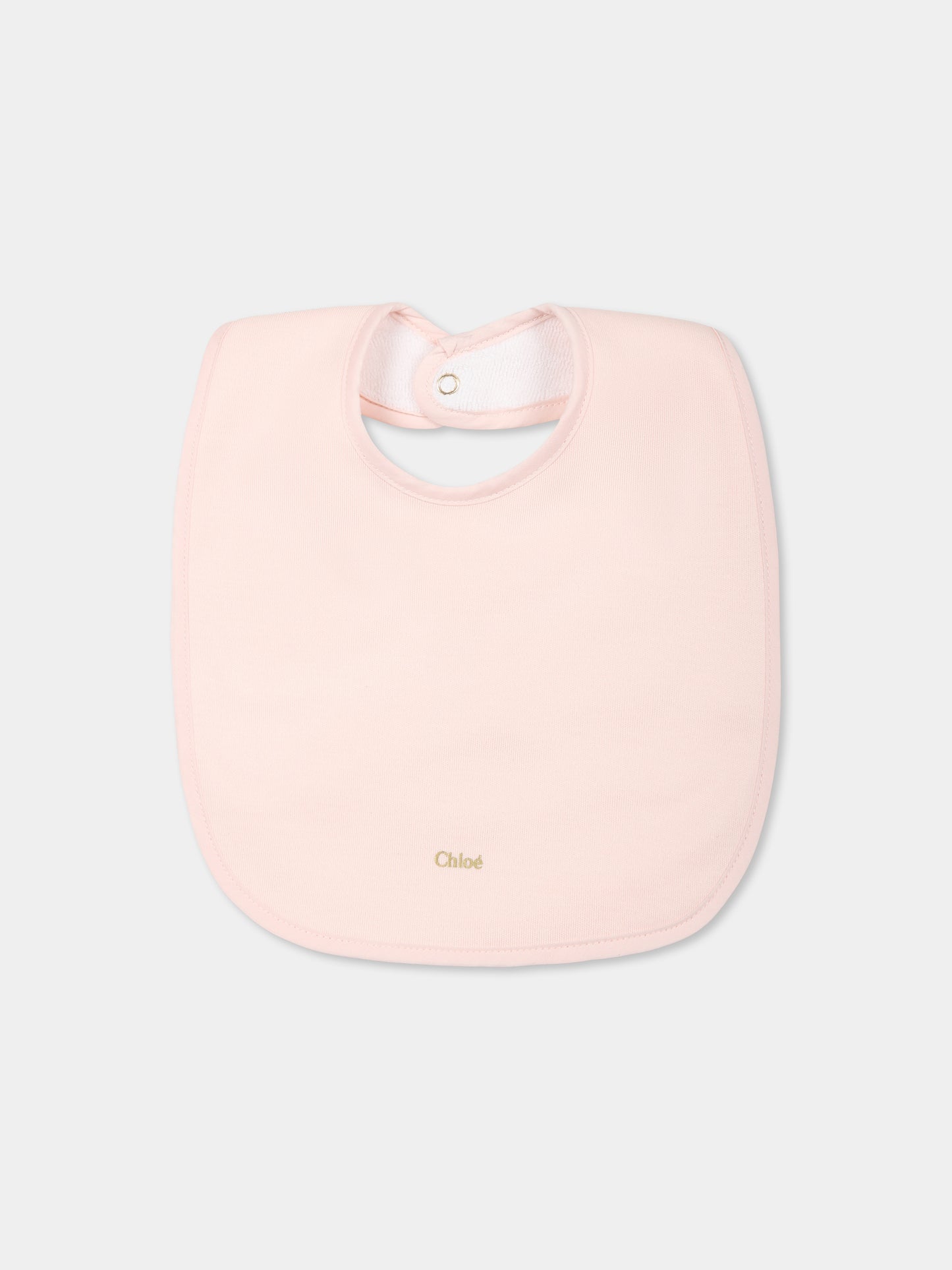 Set tutina rosa pe neonata con logo,Chloé Kids,C20411 45Q
