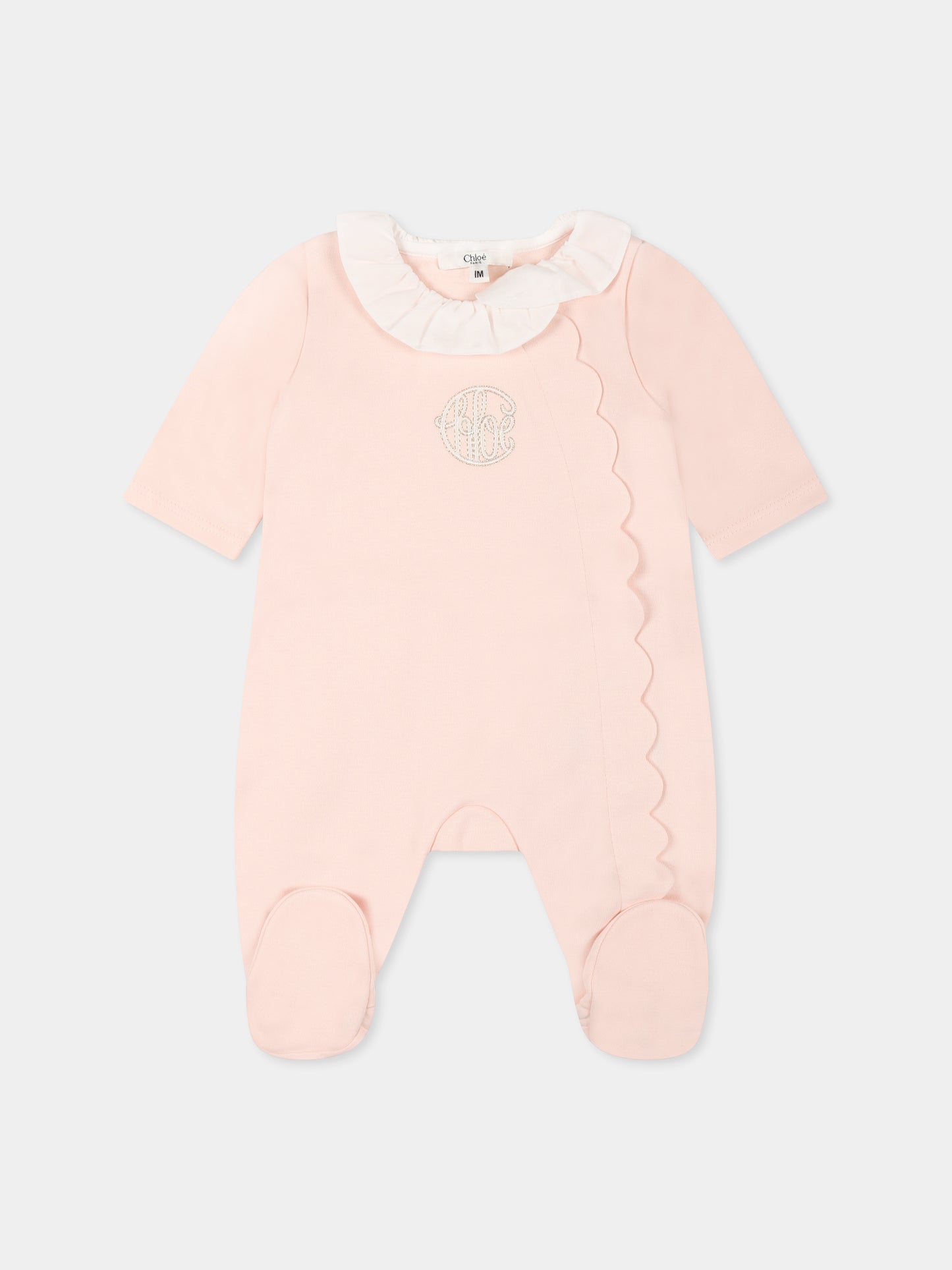 Set rosa per neonata con logo,Chloé Kids,C20416 45Q