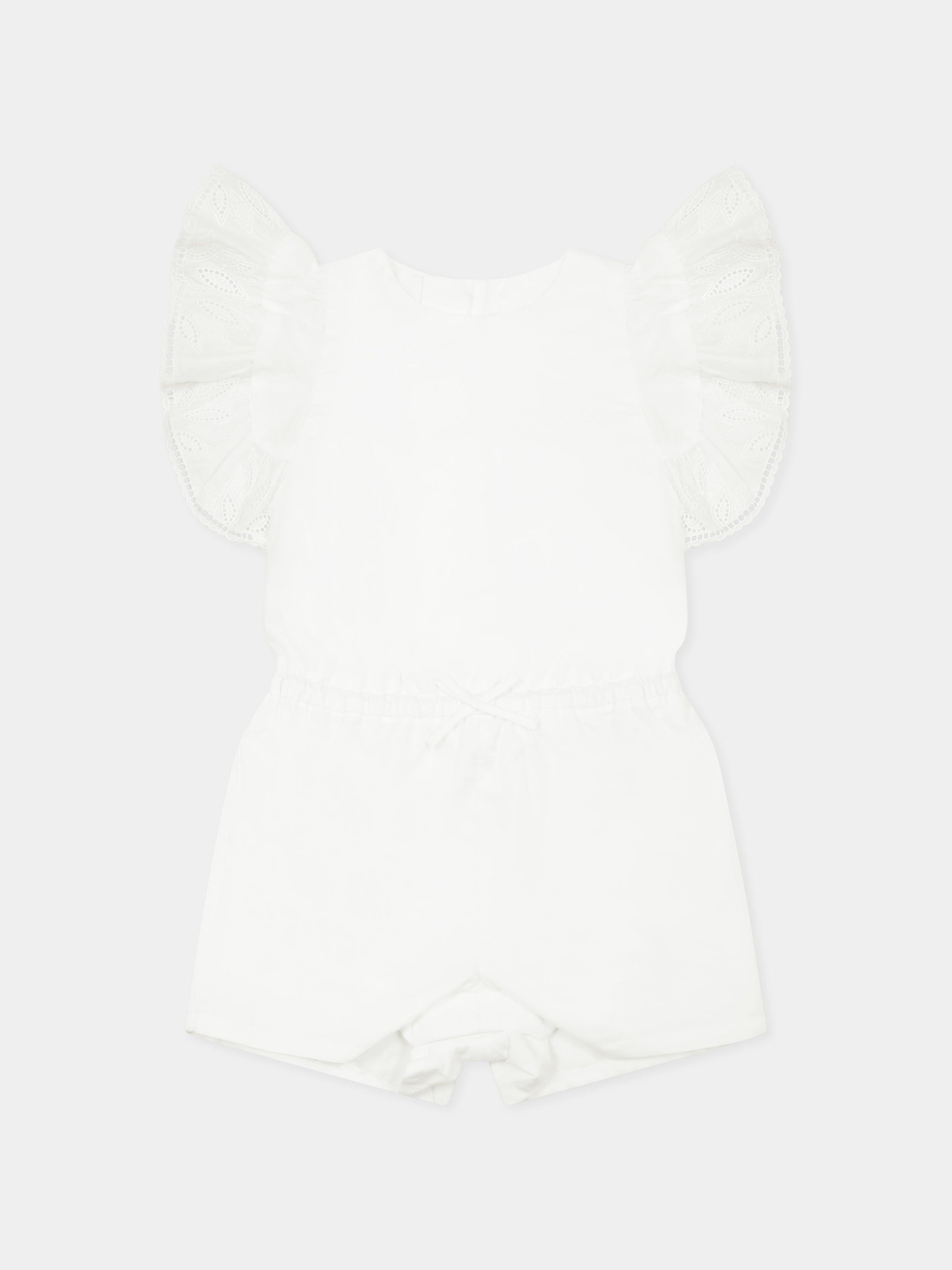 Pagliaccetto bianco per neonata con logo,Chloé Kids,C20542 117