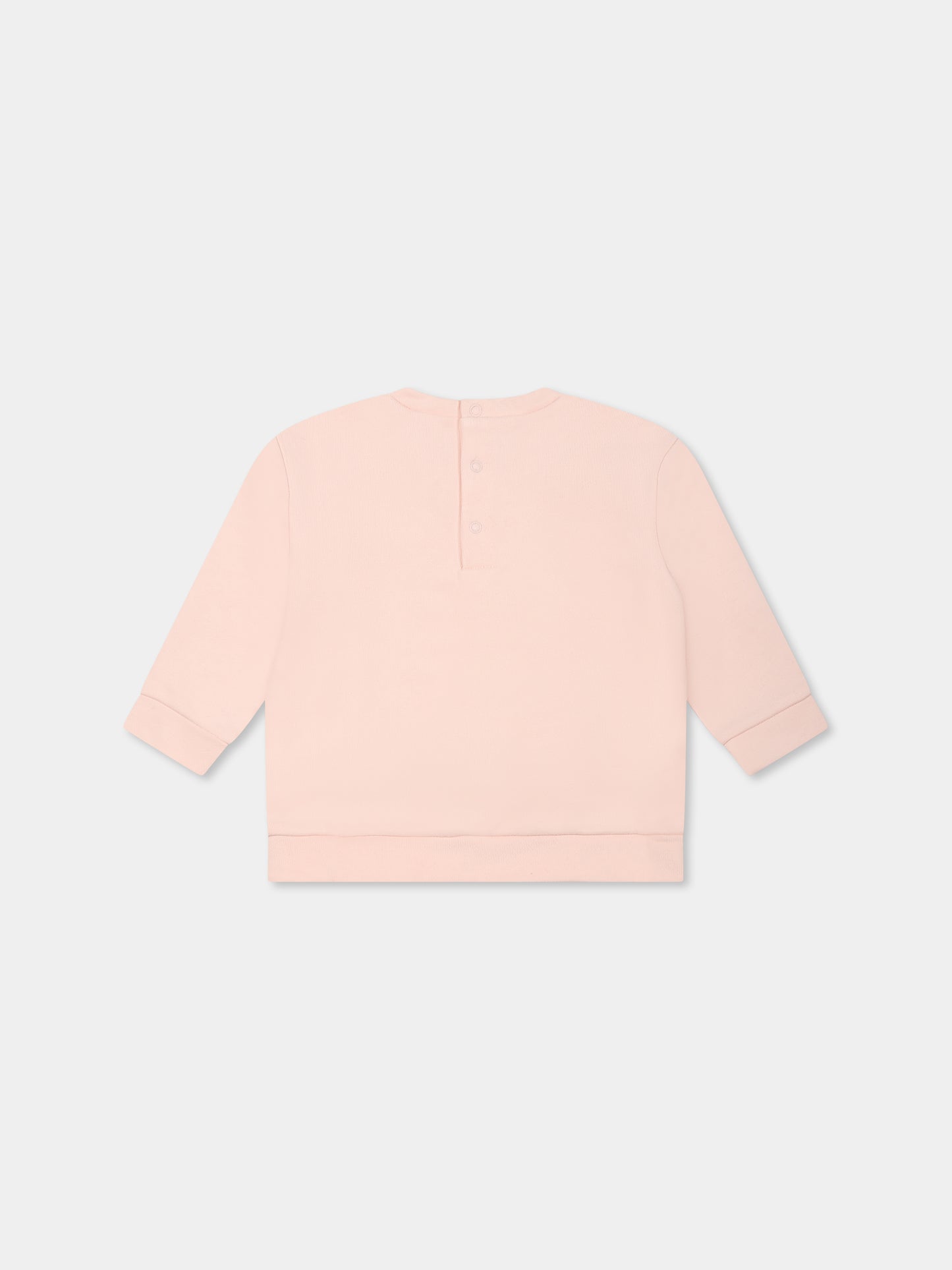 Felpa rosa per neonata con logo,Chloé Kids,C20524 46J