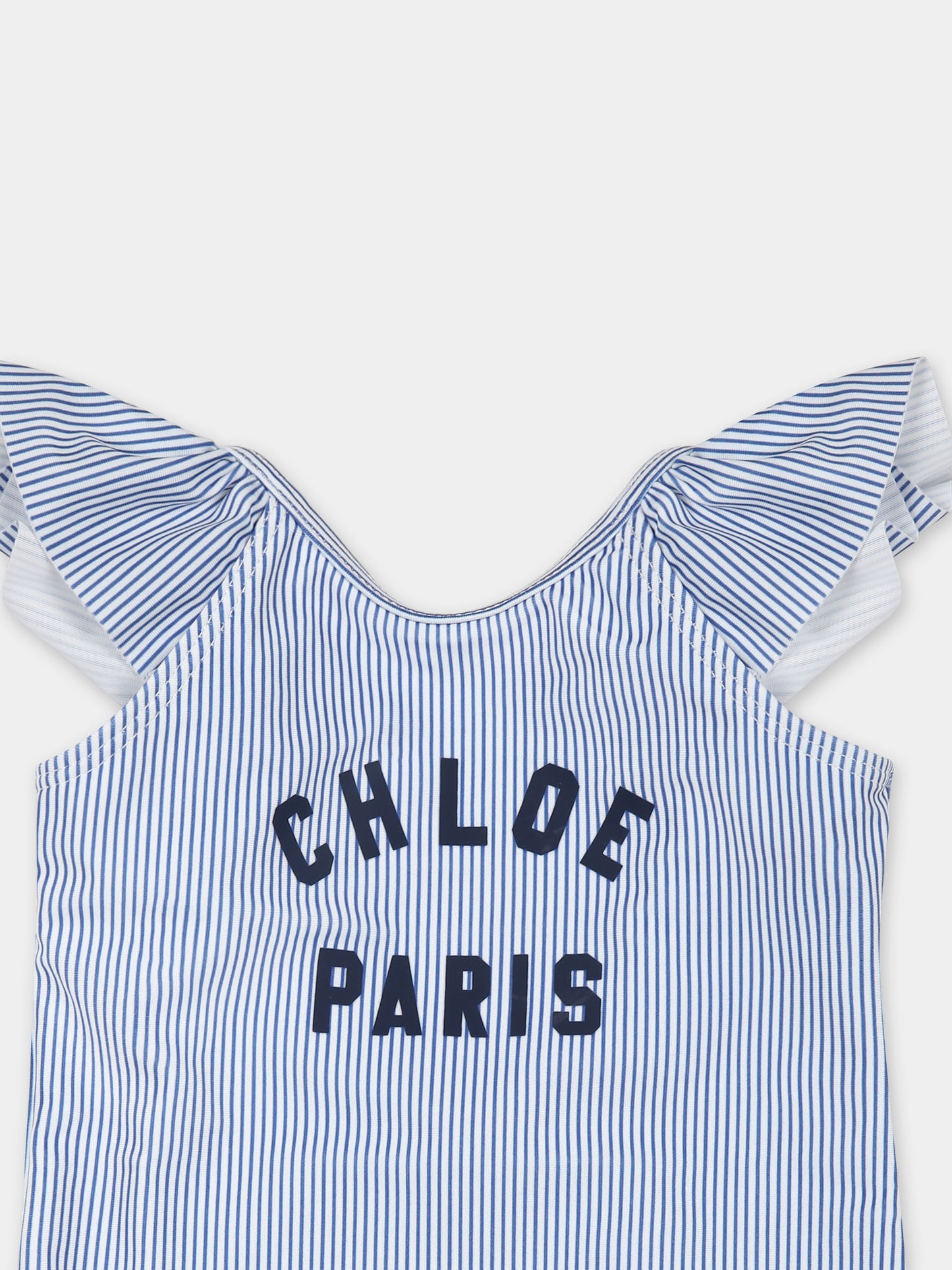 Costume intero celeste per neonata con logo,Chloé Kids,C20521 N48