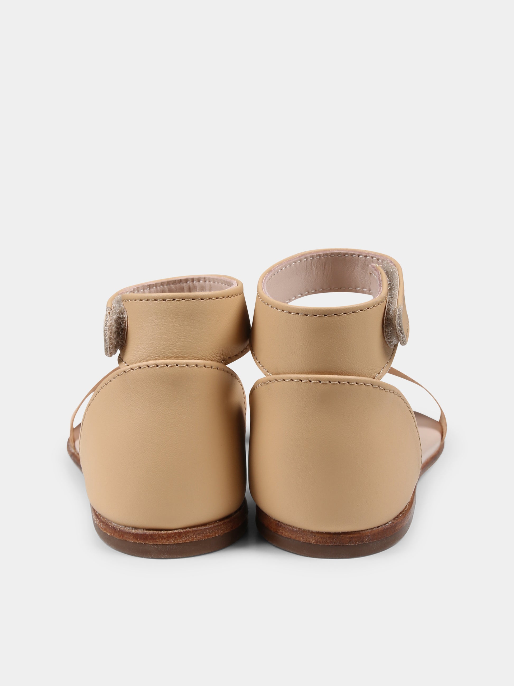 Sandali beige per bambina con logo,Chloé Kids,C20518 231