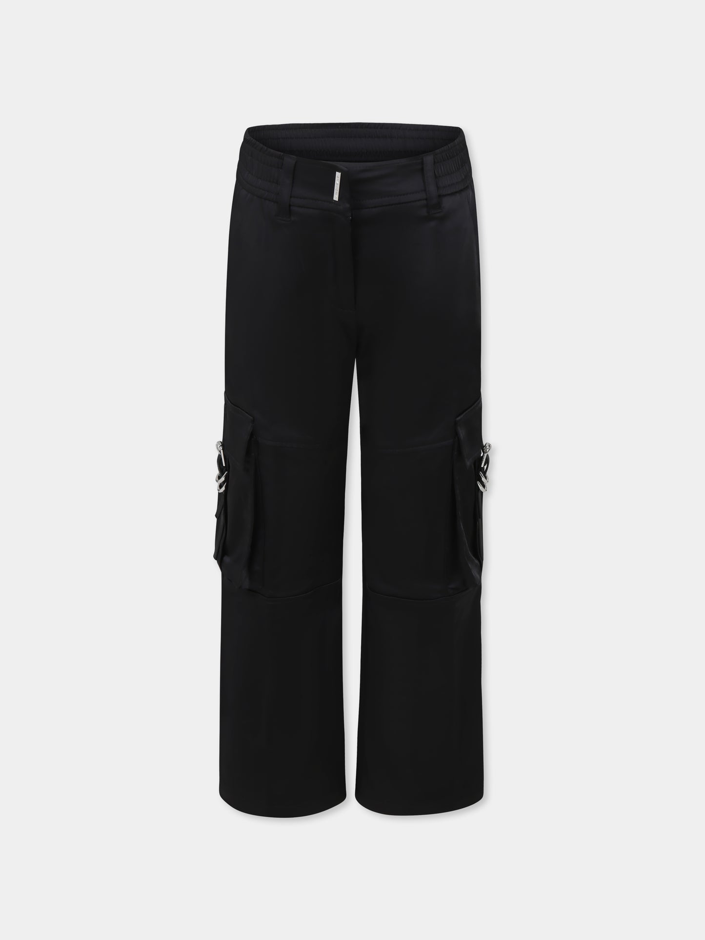 Pantaloni neri per bambina con logo,Givenchy Kids,H30766 09B