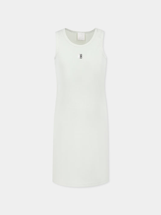 Vestito verde per bambina con motivo 4G