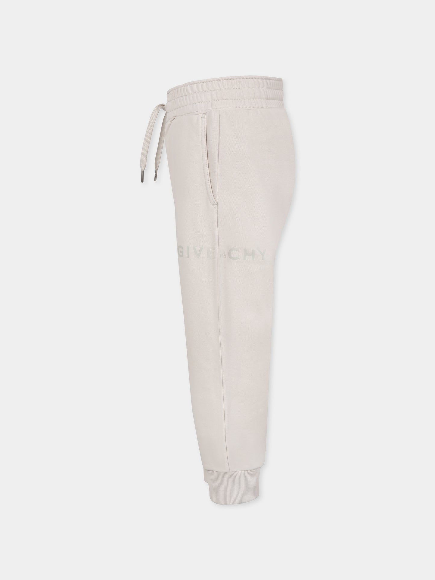 Pantaloni beige per bambini con logo