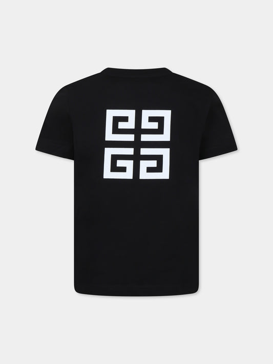 T-shirt nera per bambini con logo