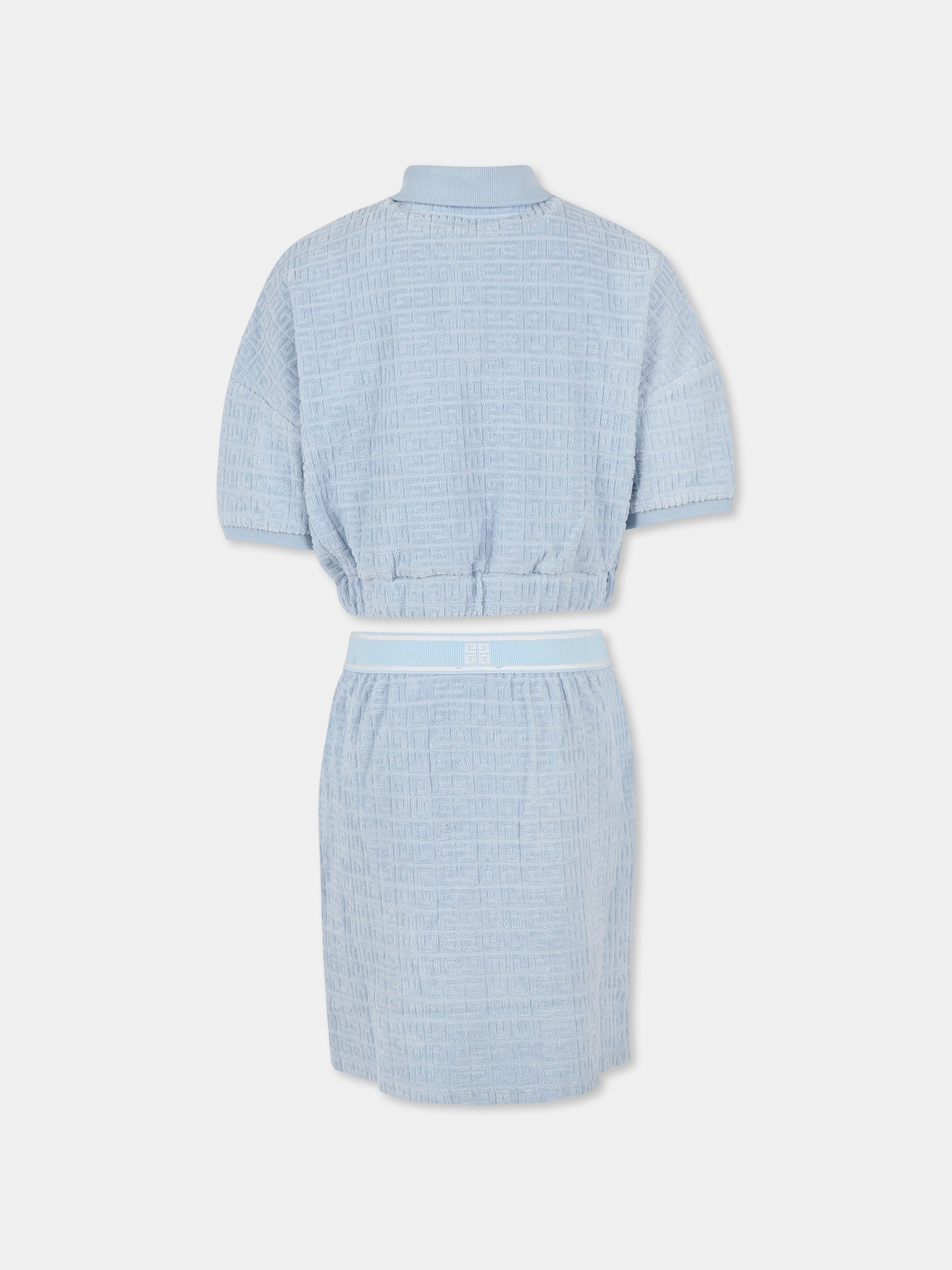 Completo celeste per bambina con motivo 4G,Givenchy Kids,H30838 772