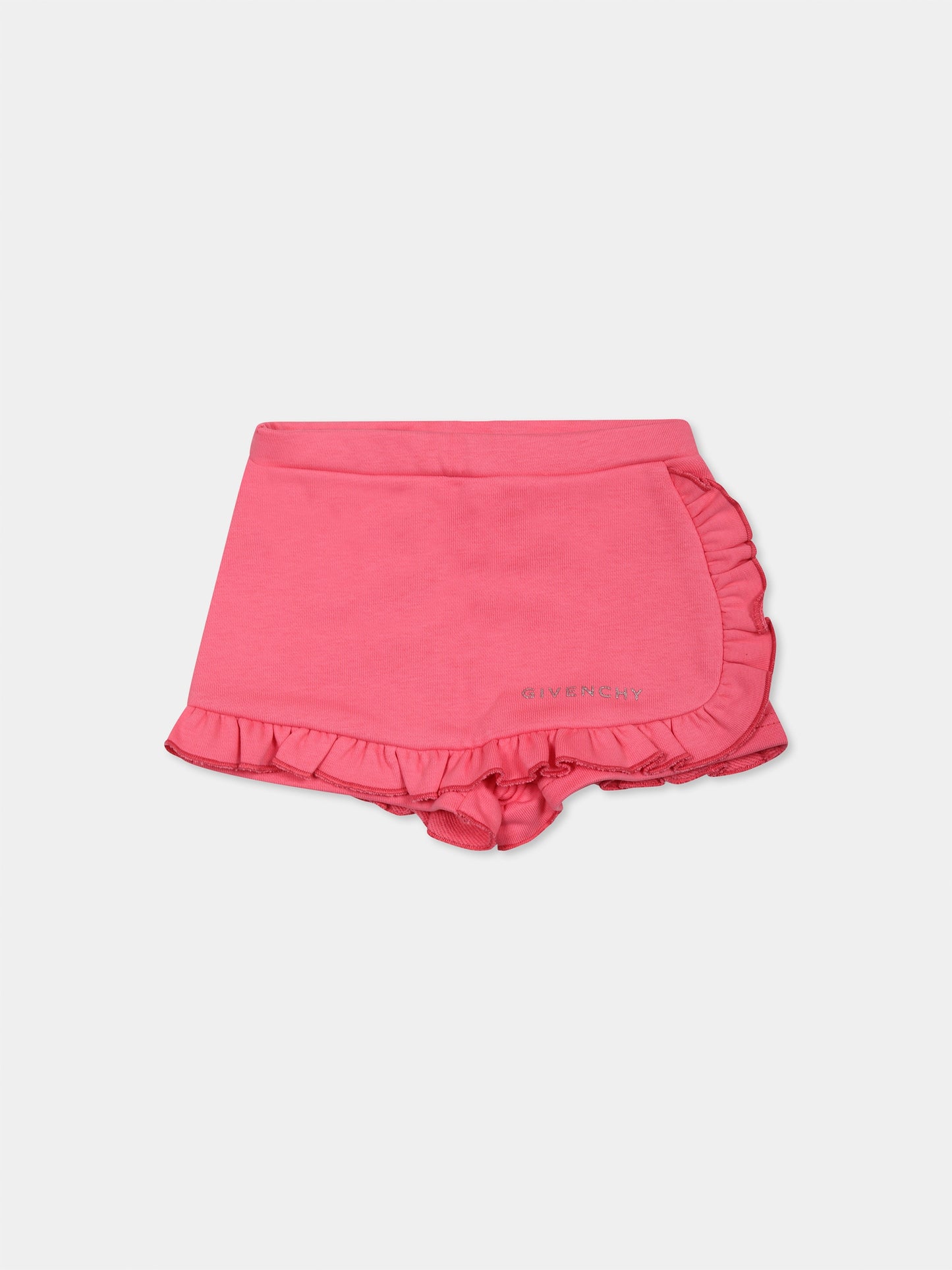 Shorts fucsia per neonata con logo