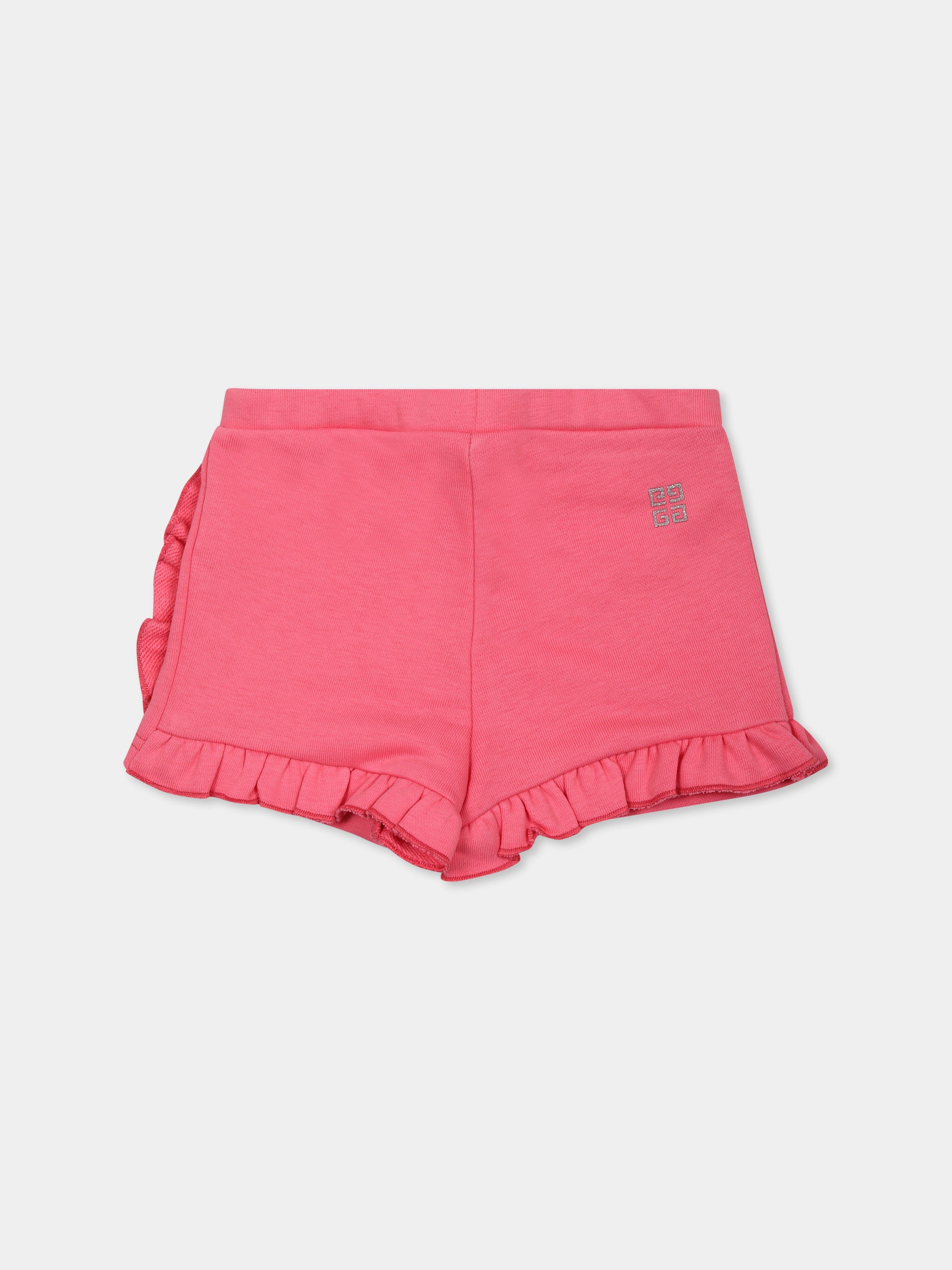 Shorts fucsia per neonata con logo,Givenchy Kids,H30660 488