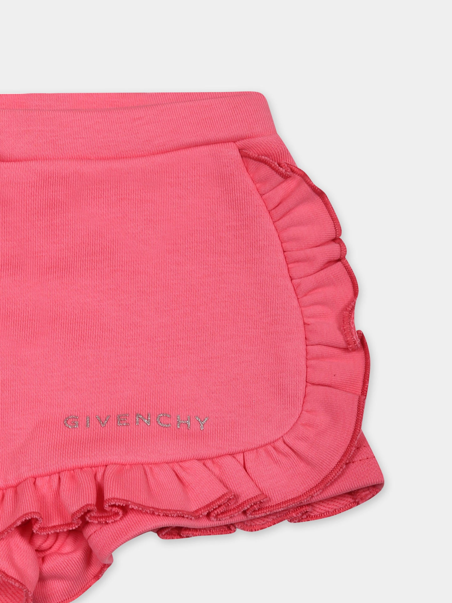 Shorts fucsia per neonata con logo