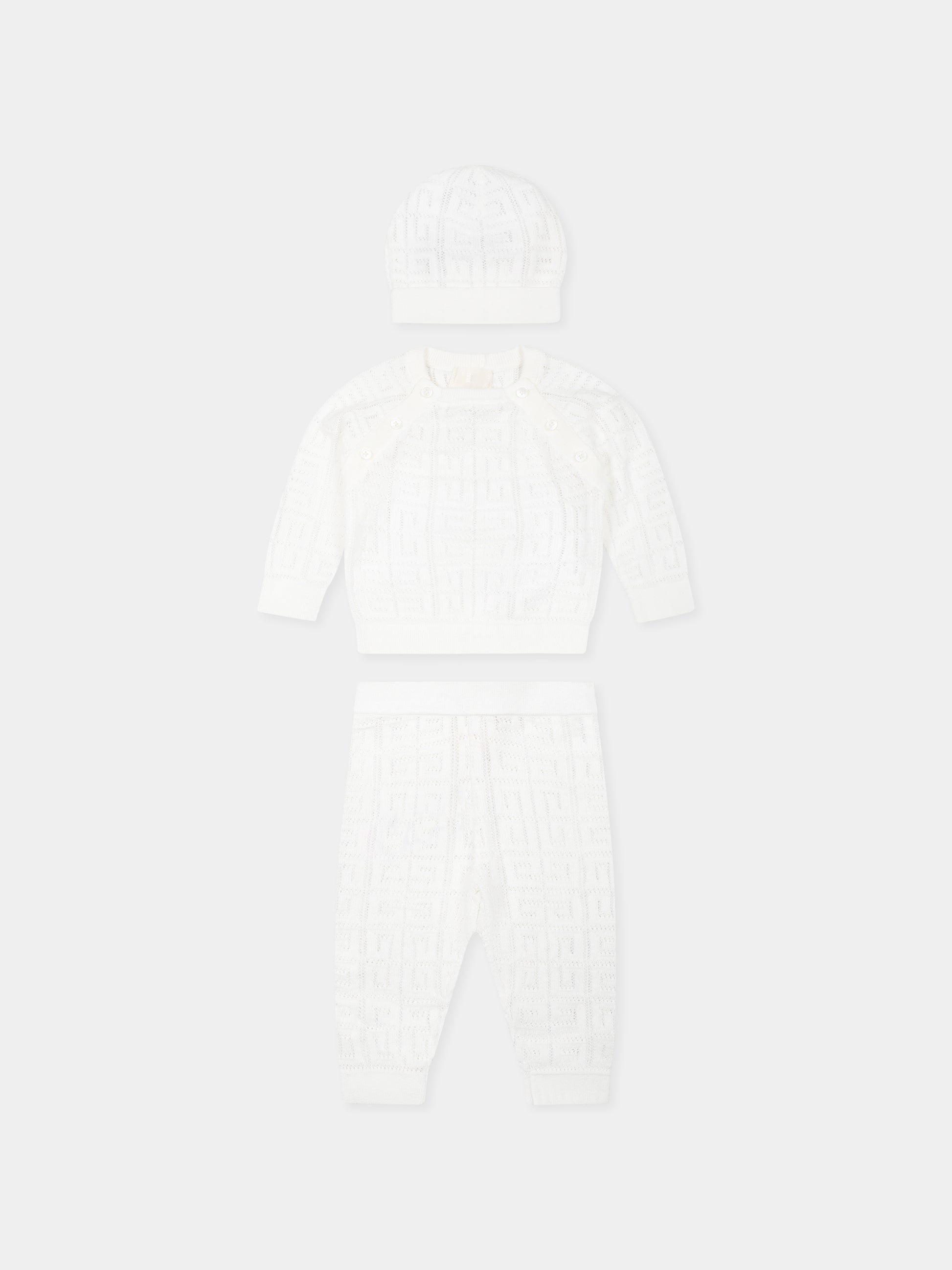 Completo nascita avorio per neoanti con motivo 4G,Givenchy Kids,H30617 117