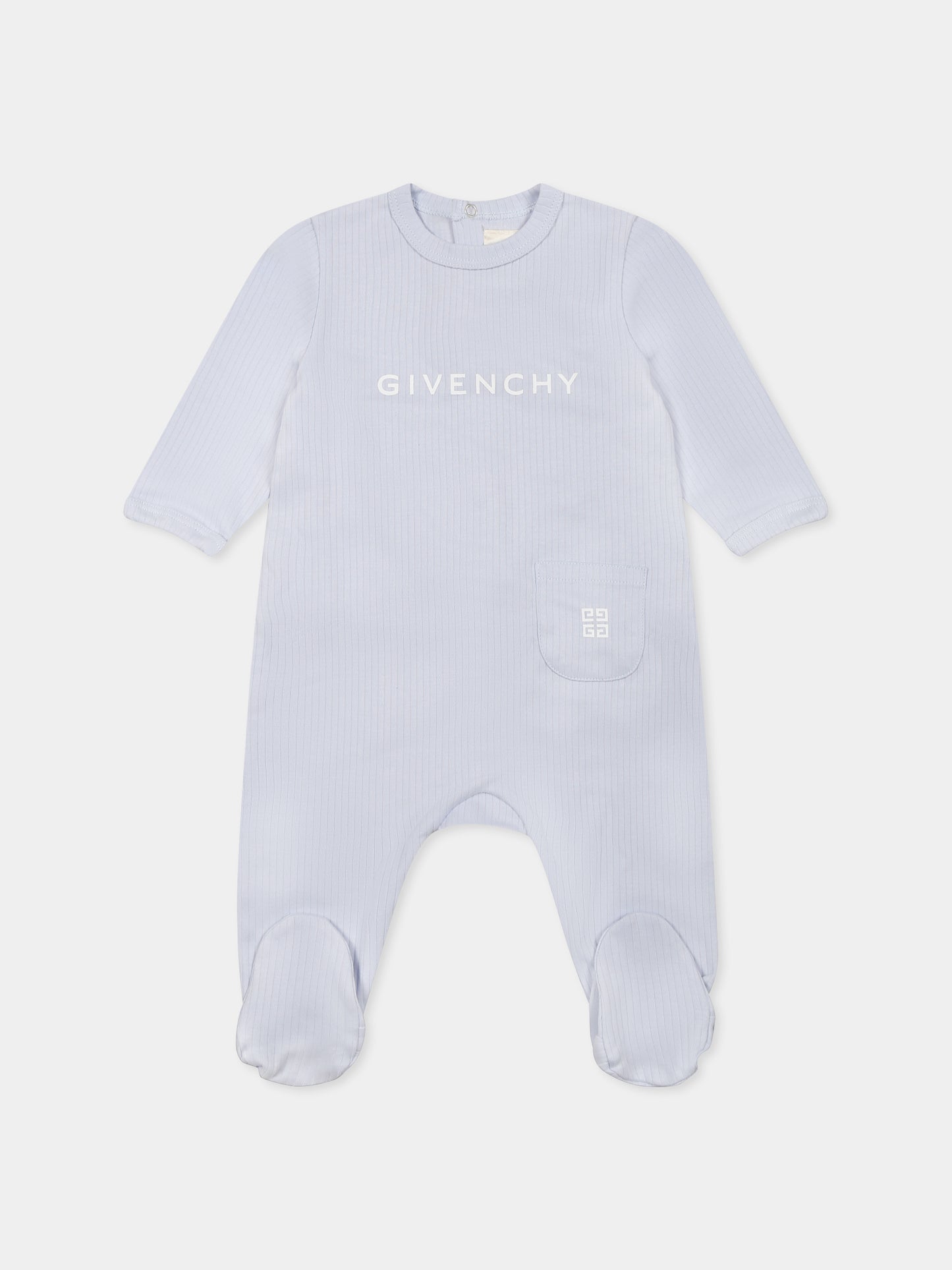 Set tutina celeste per neonato con logo