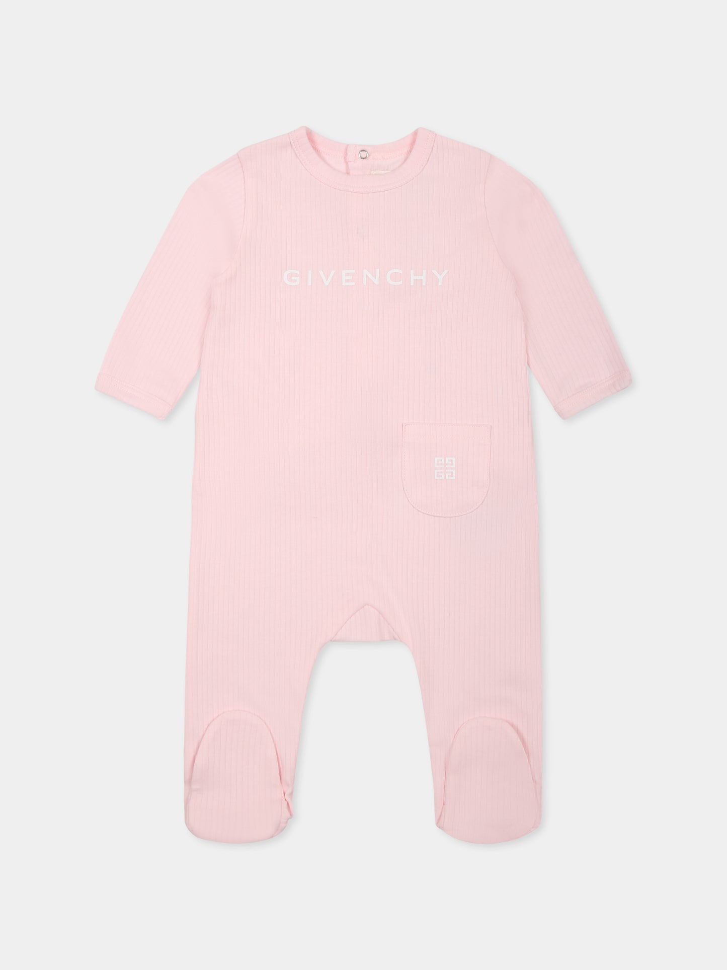 Set tutina rosa per neonata con logo